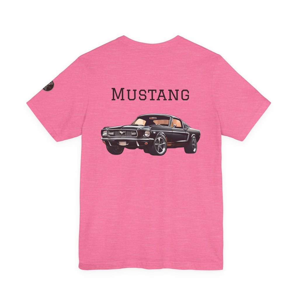 Black Mustang Horse and Classic Mustang Car Tee | Vintage Muscle Car Shirt