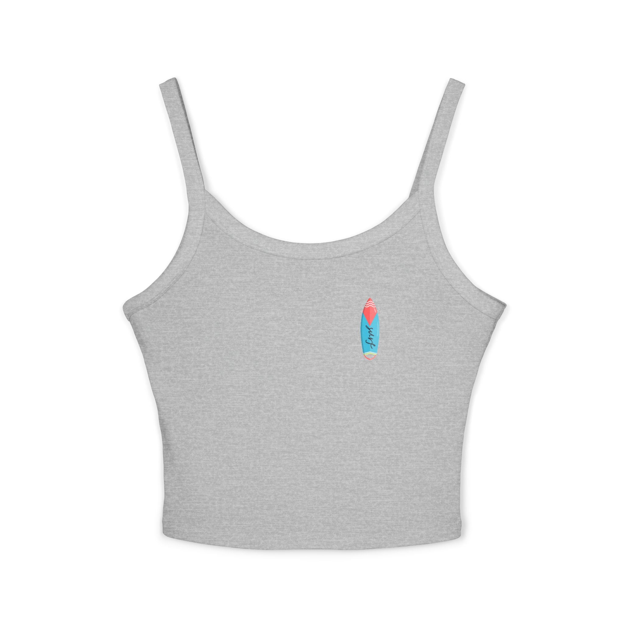 Surfing Woman Spaghetti Strap Tank Top  Woman Surfing on a Surfboard
