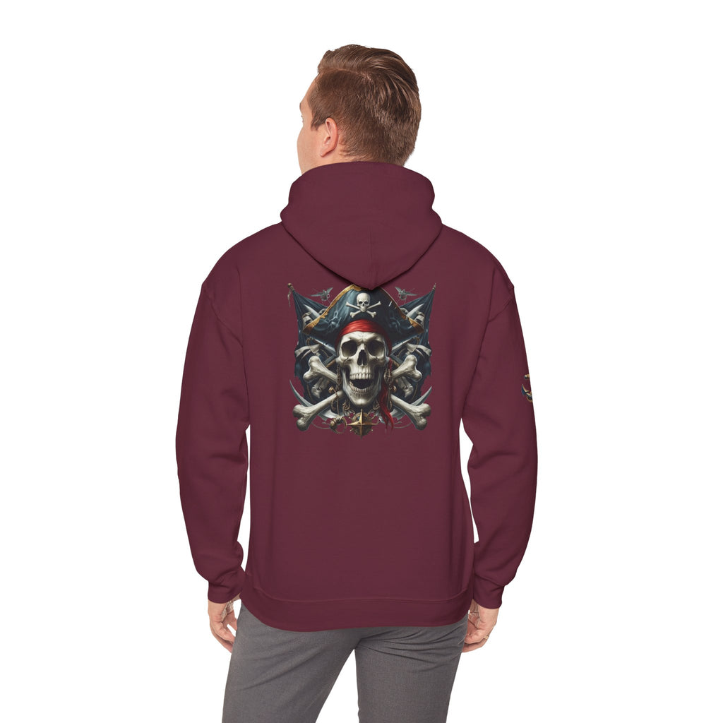 Pirate Skull Anchor Hoodie  Nautical Skull & Crossbones Pullover