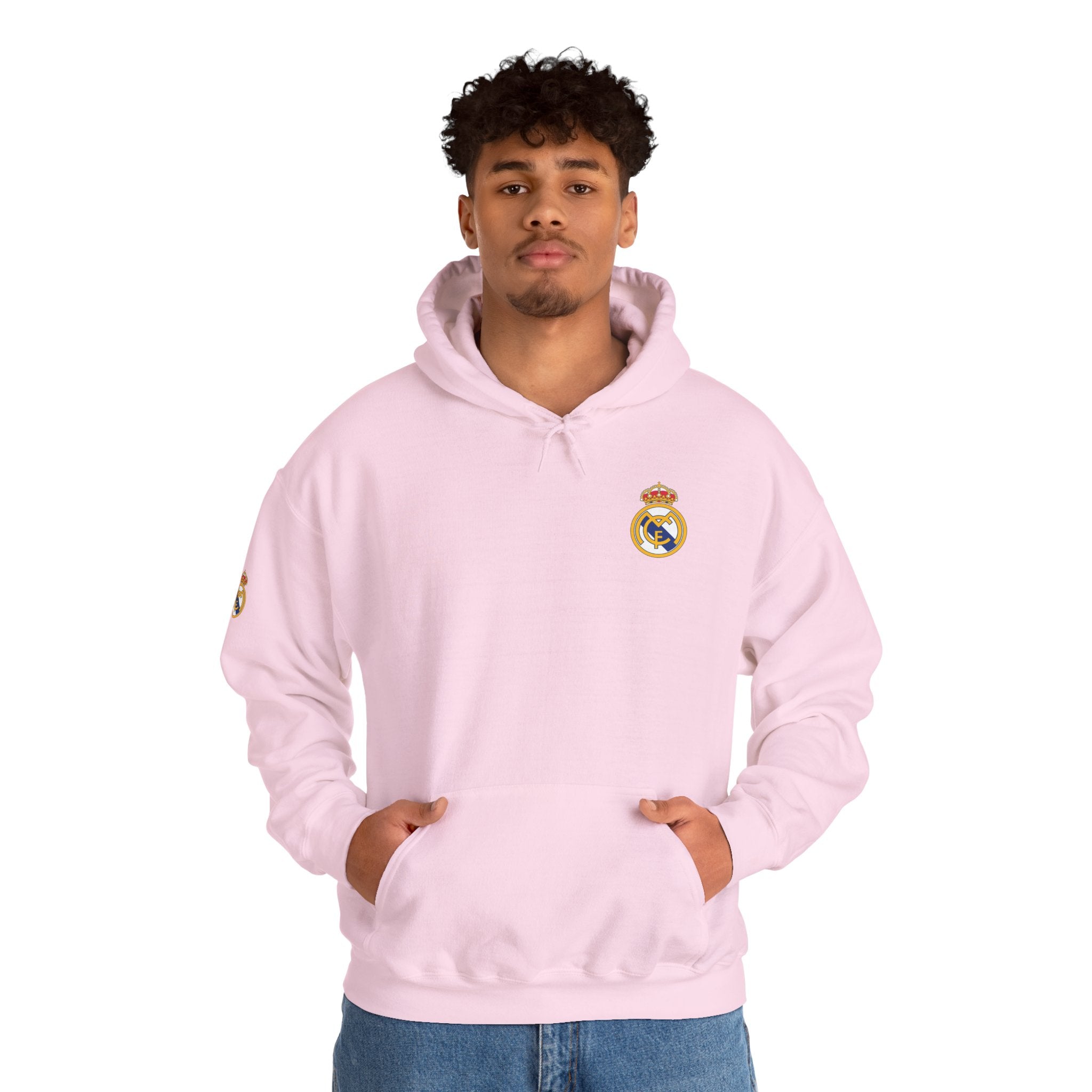 Real Madrid Crest Hoodie  Minimal White Soccer Pullover