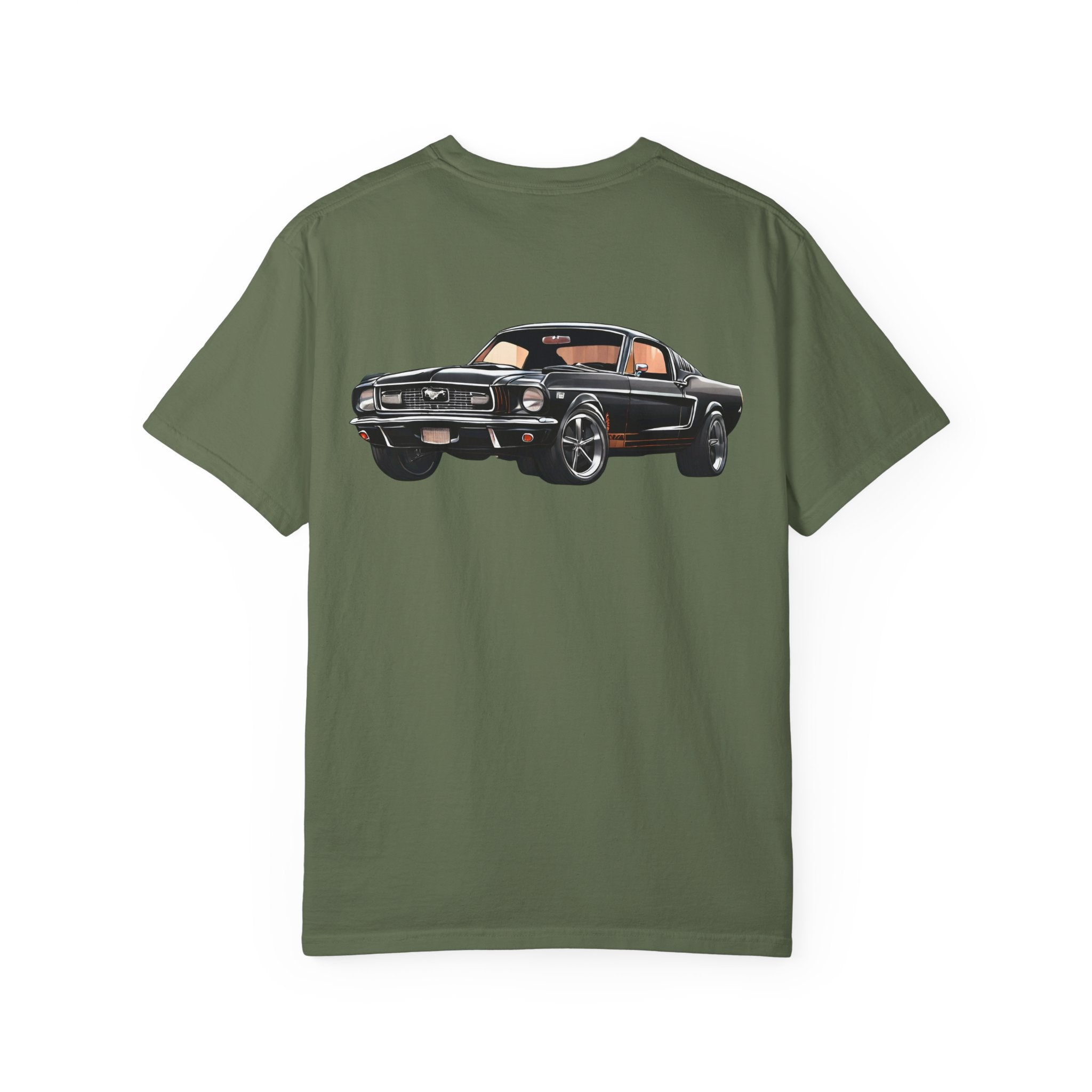 Classic Muscle Car T-Shirt | Vintage Black Mustang Illustration