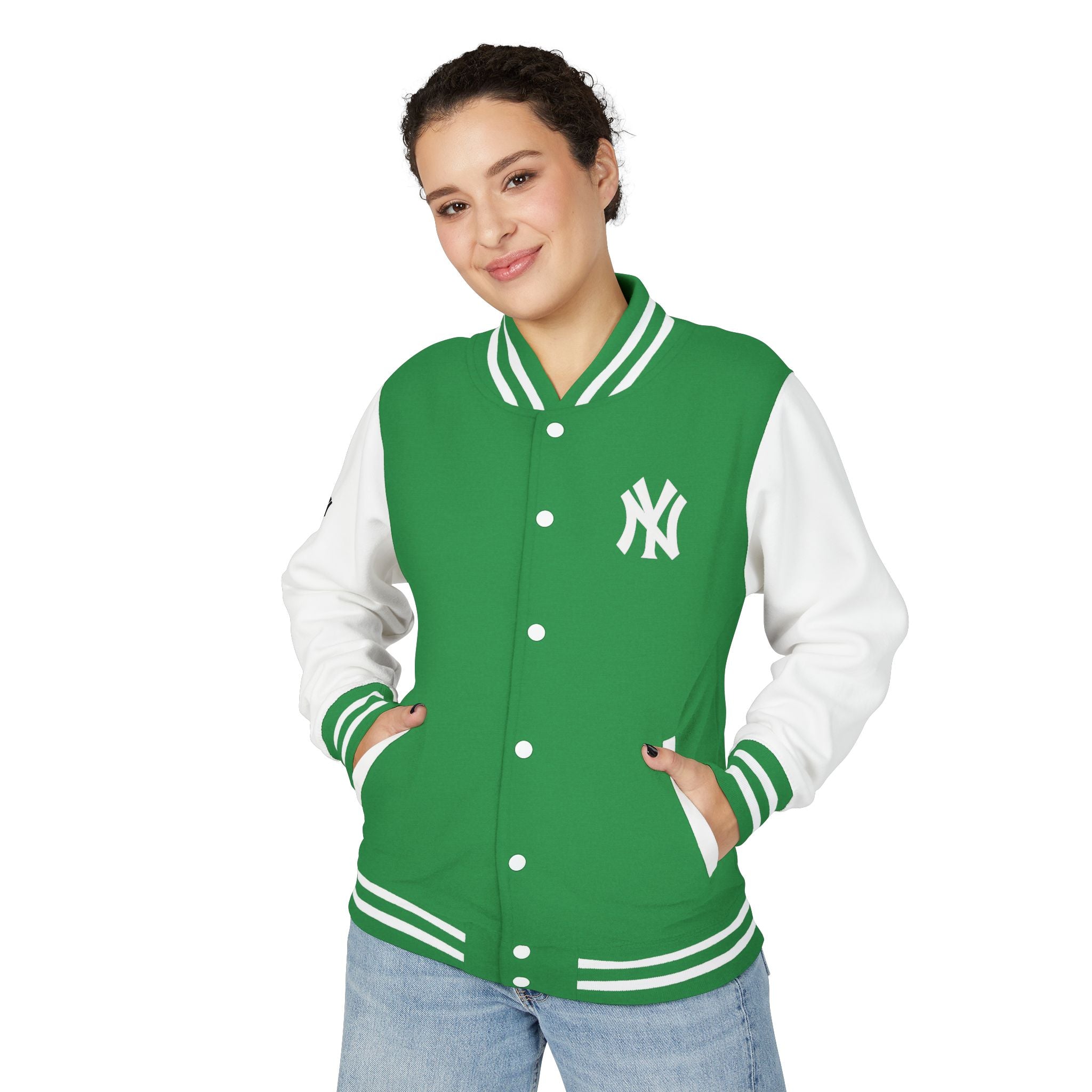 New York Letterman Jacket Varsity Style Red & White Baseball Jacket