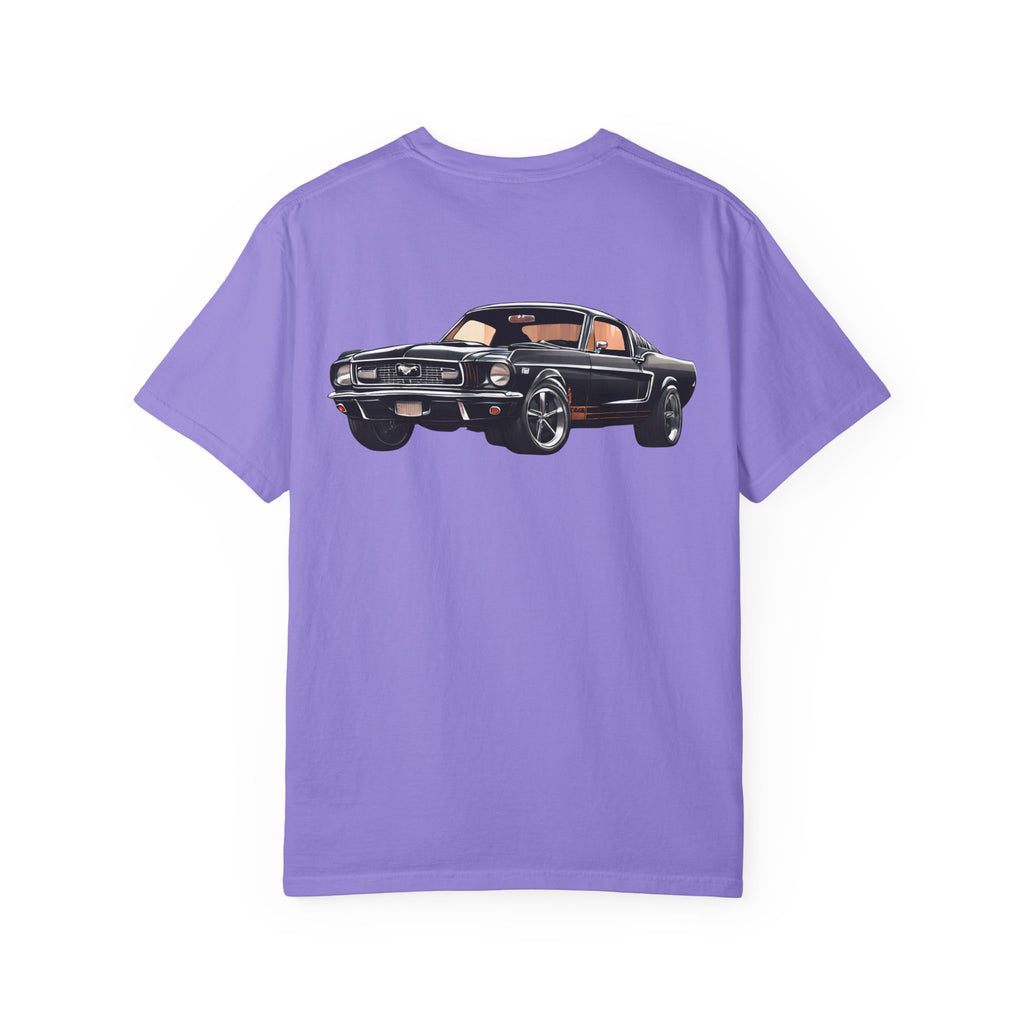 Classic Muscle Car T-Shirt | Vintage Black Mustang Illustration