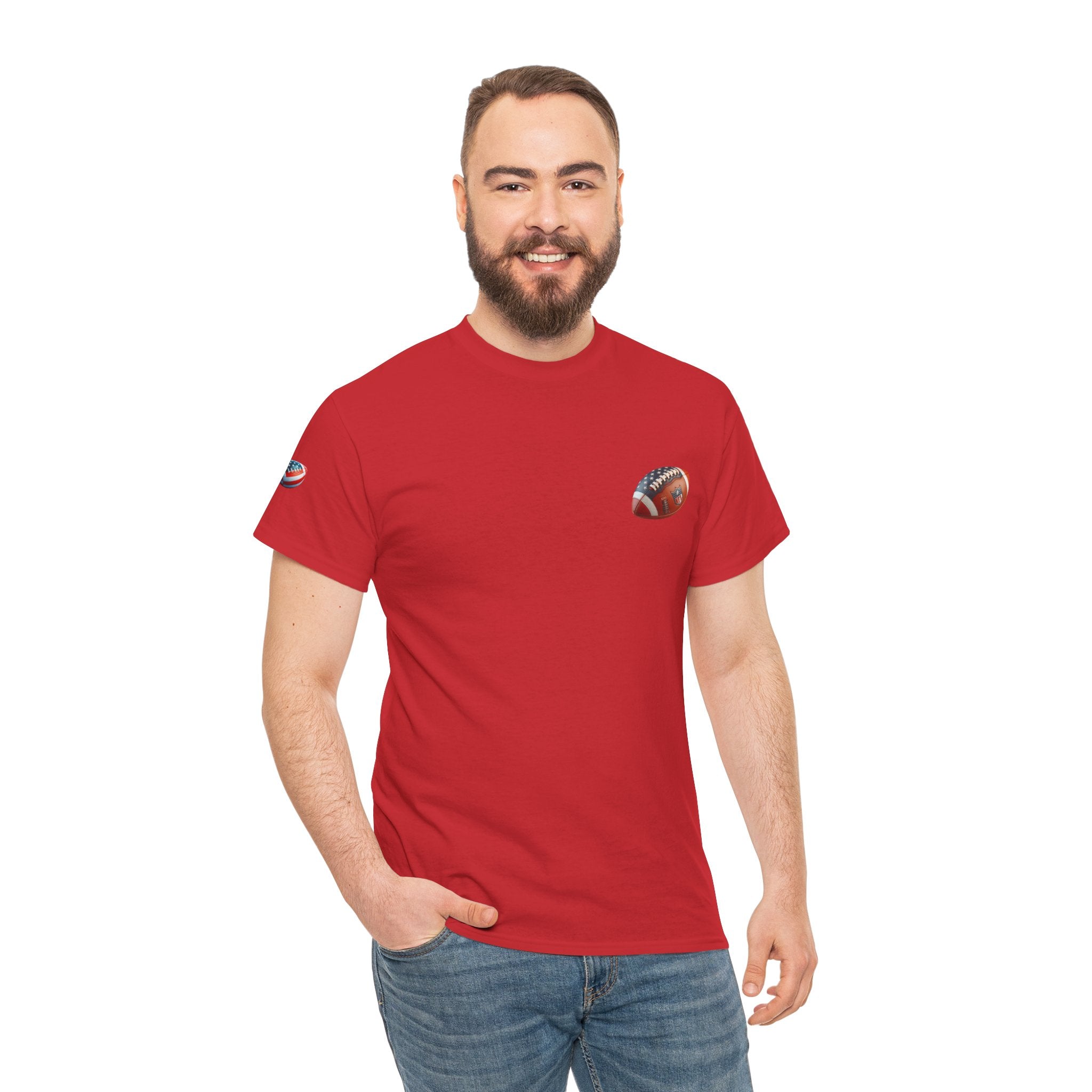Football Player Graphic Tee  Retro Gridiron Jersey Design