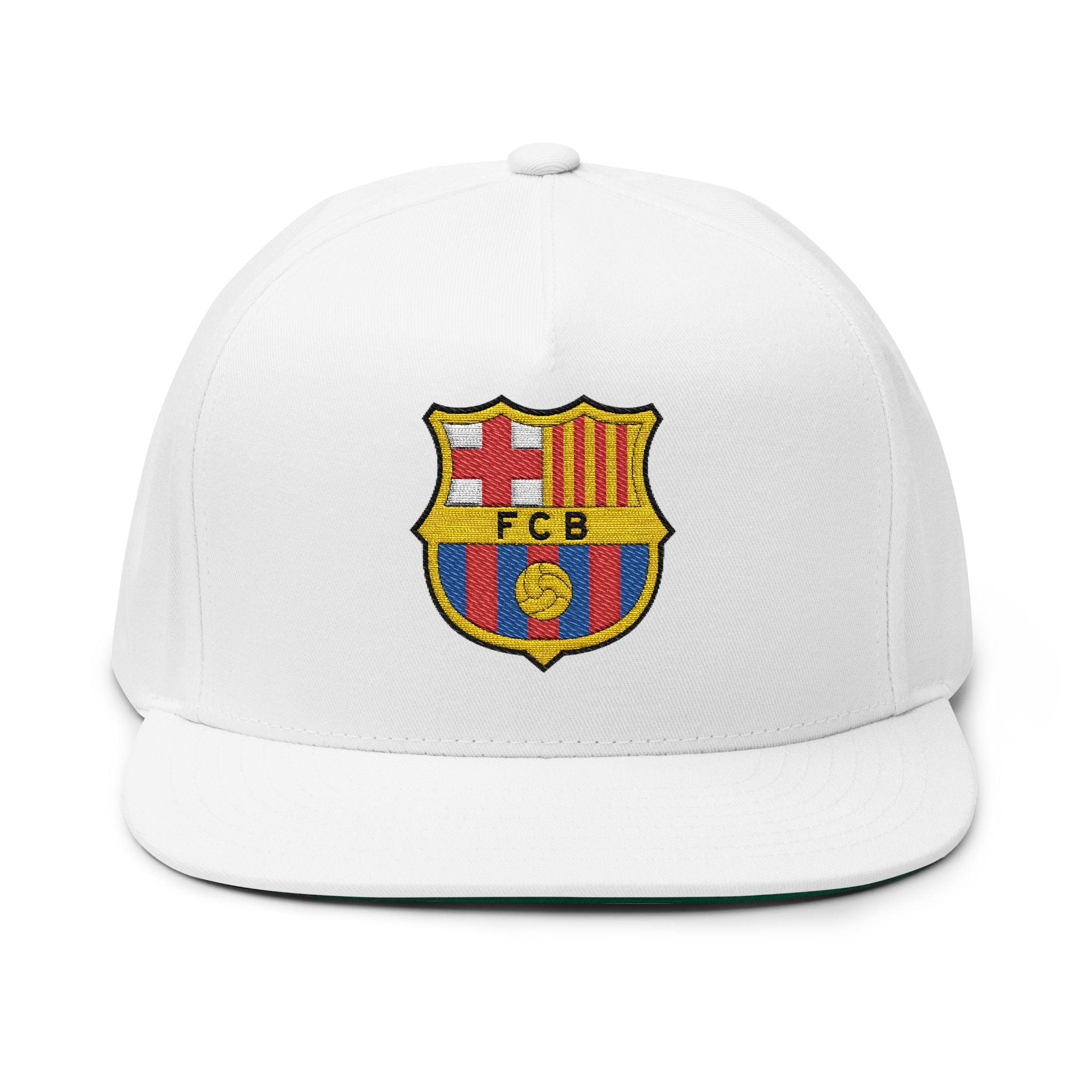 Barcelona Embroidered Flat Bill Cap