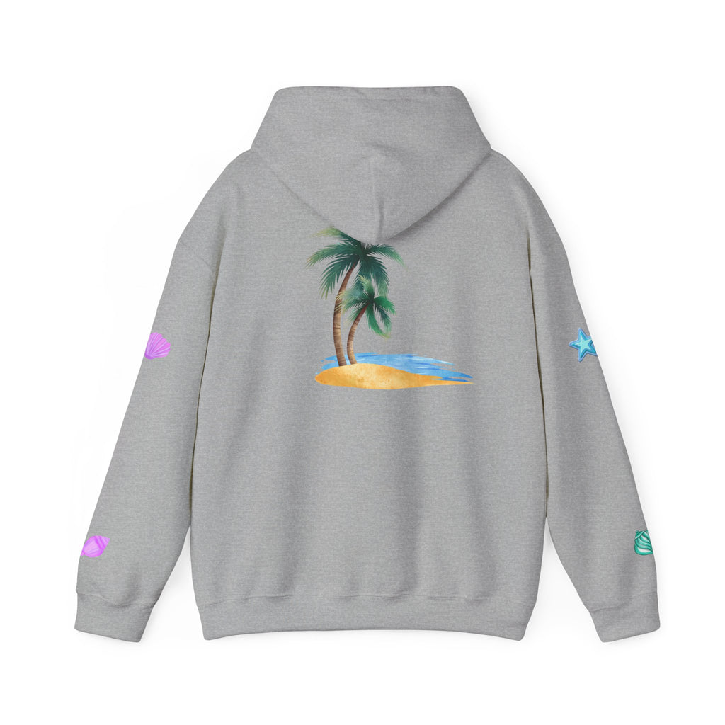 California Palm Tree Hoodie | Beach Island Graphic, Sleeve Icons