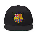 Embroidered Football Crest Flat Bill Cap  Snapback Soccer Hat