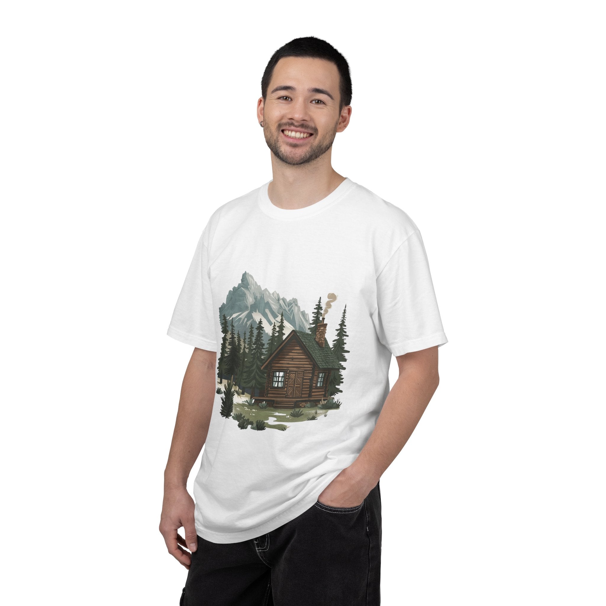 Cabin in Pines T-shirt Mountain Cabin Nature Landscape Tee