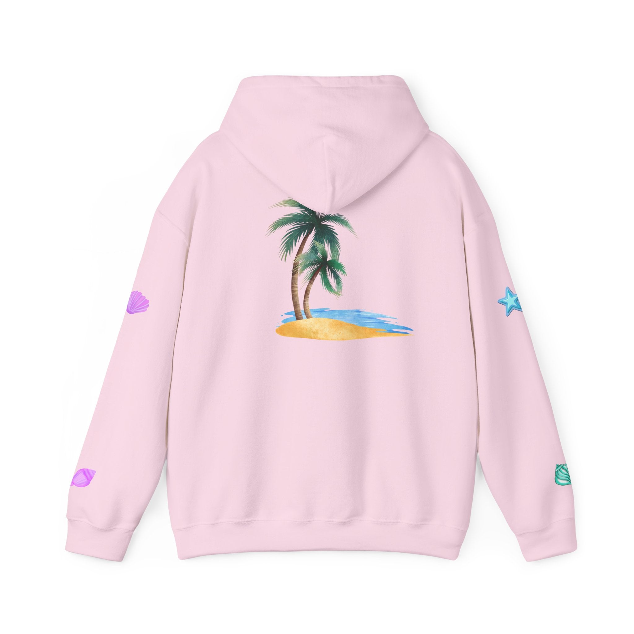 California Palm Tree Hoodie | Beach Island Graphic, Sleeve Icons