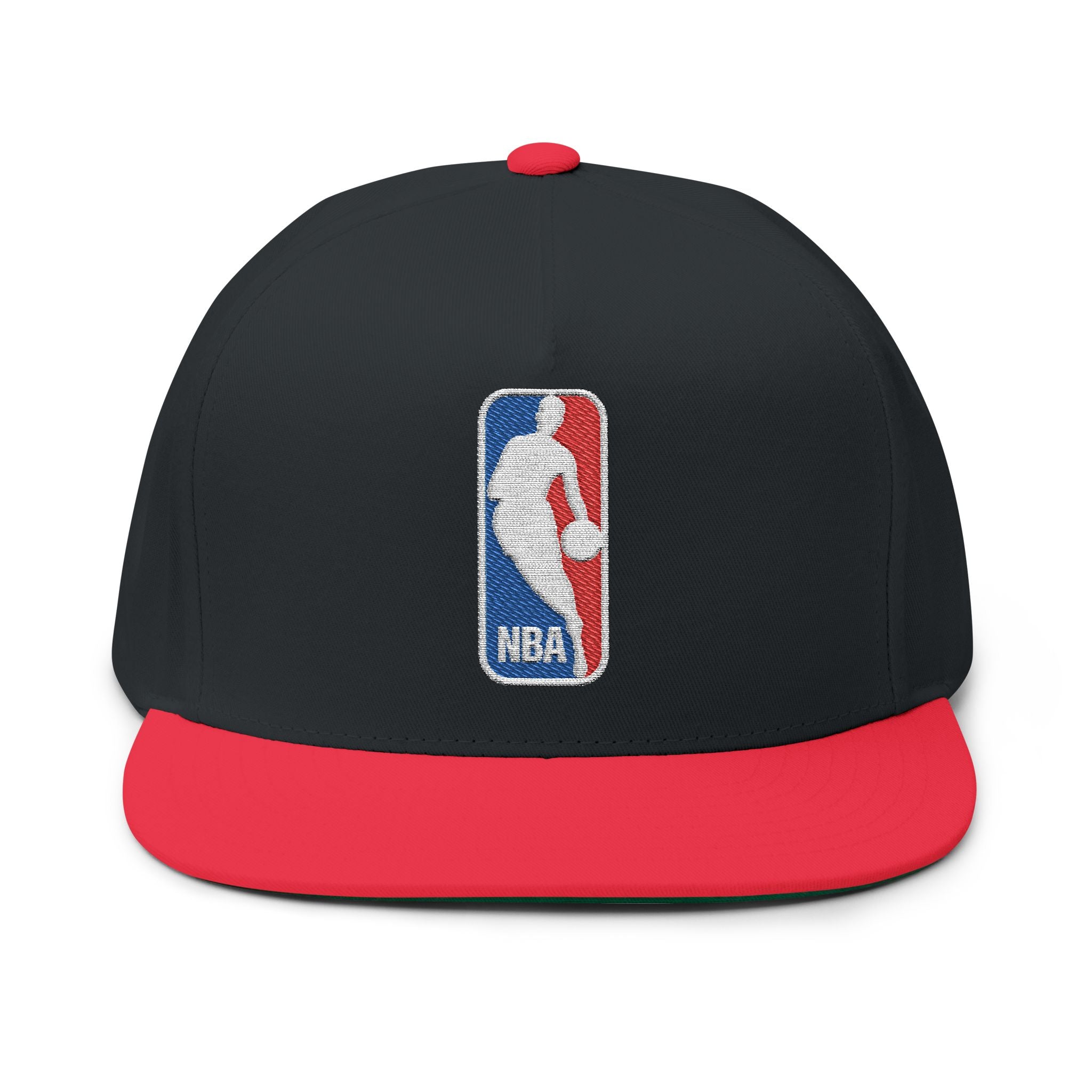 Embroidered NBA Logo Flat Bill Cap Snapback Basketball Hat
