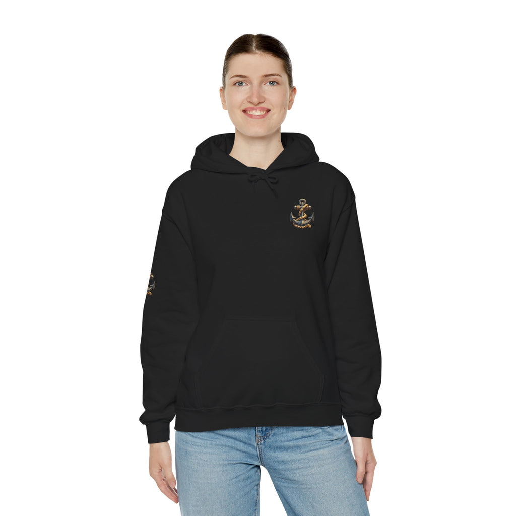 Pirate Skull Anchor Hoodie  Nautical Skull & Crossbones Pullover