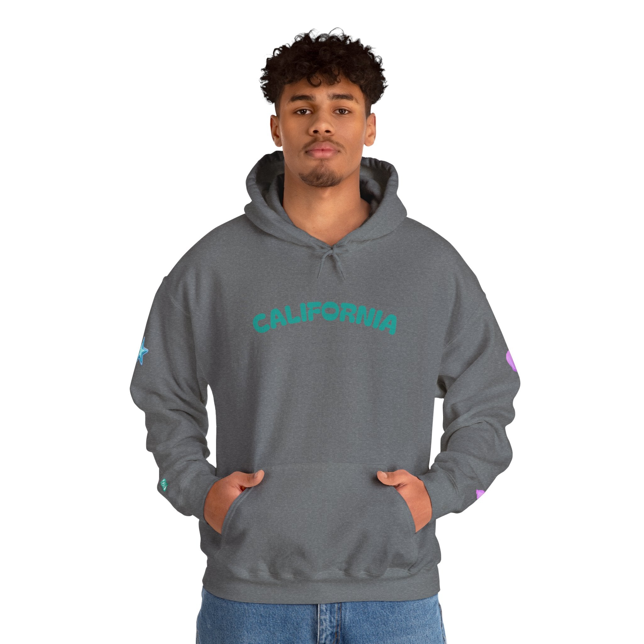 California Palm Tree Hoodie | Beach Island Graphic, Sleeve Icons
