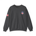 NFL Logo Crewneck Sweatshirt with American Flag Sleeve