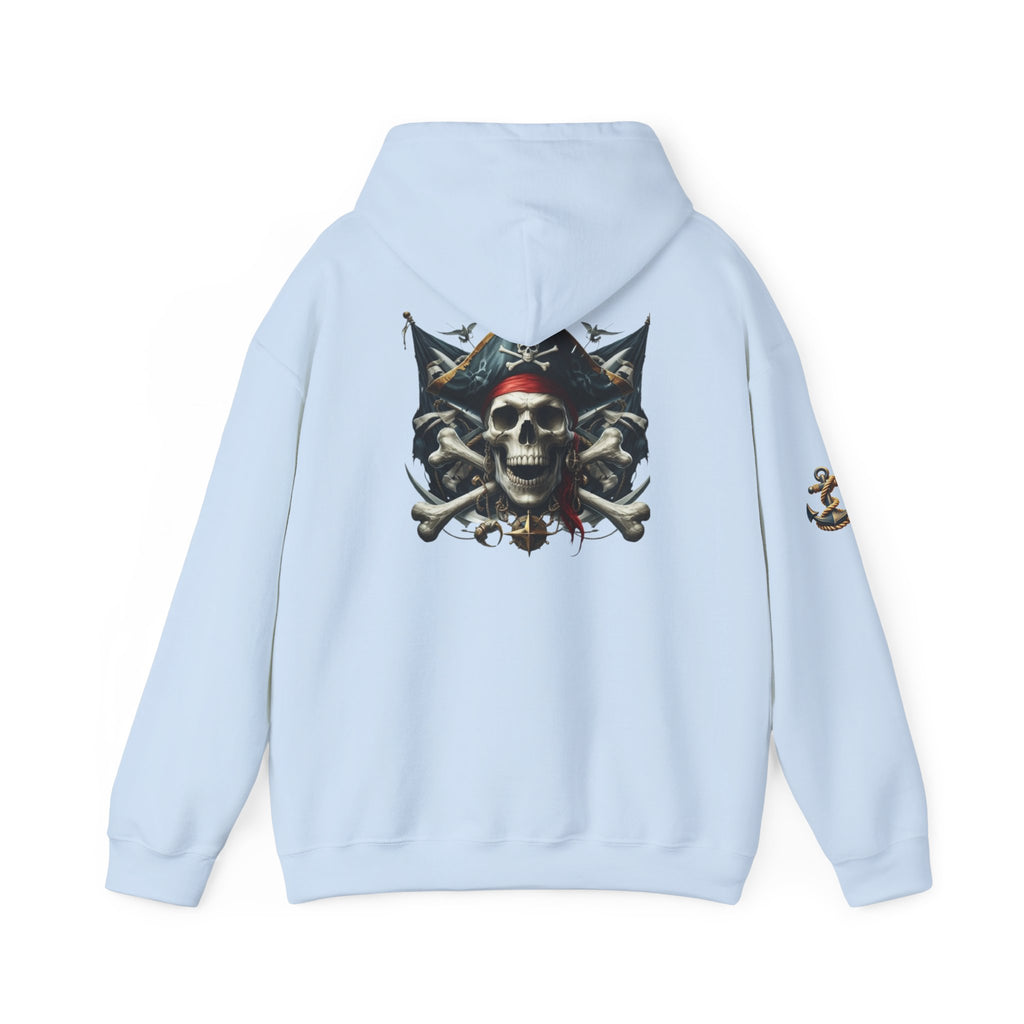 Pirate Skull Anchor Hoodie  Nautical Skull & Crossbones Pullover
