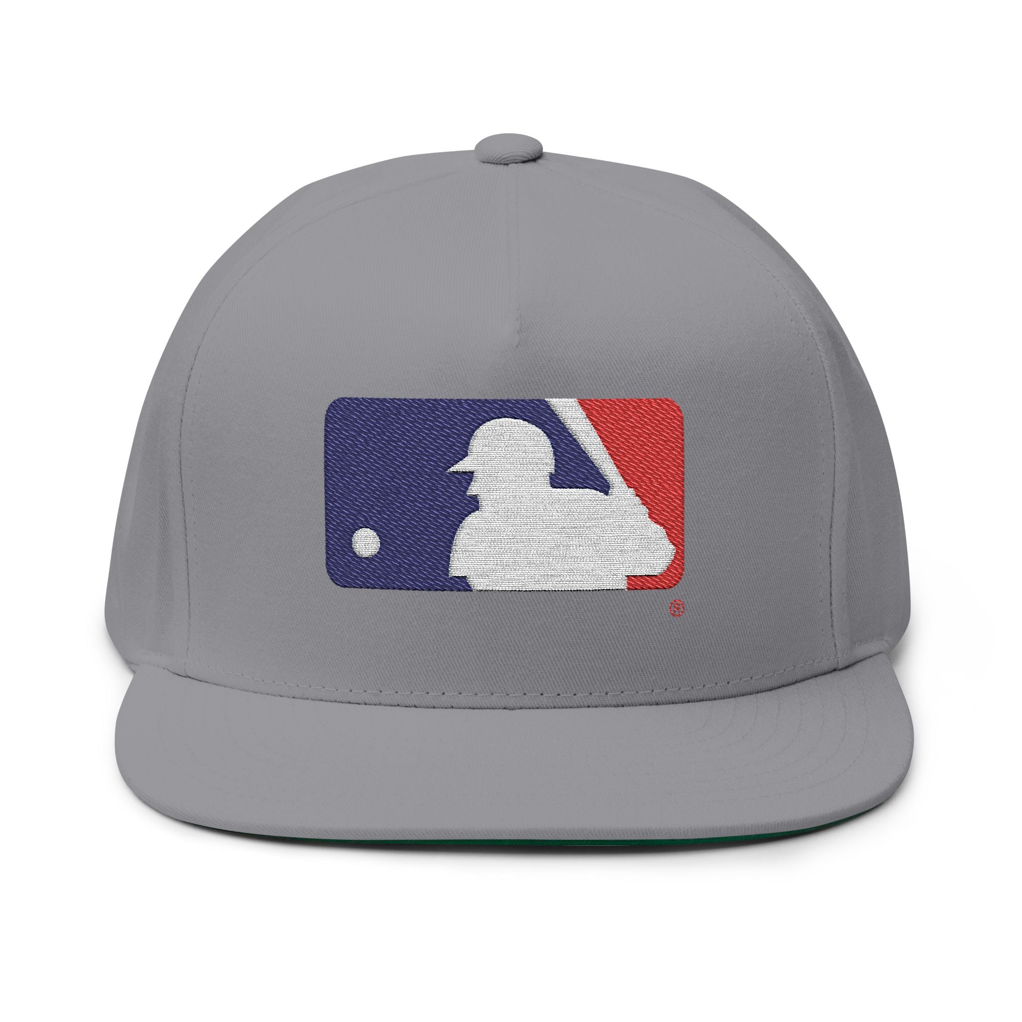 Flat Bill Cap — Embroidered Baseball Logo Snapback