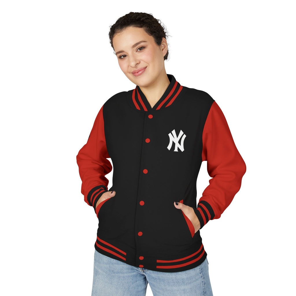 New York Letterman Jacket Varsity Style Red & White Baseball Jacket