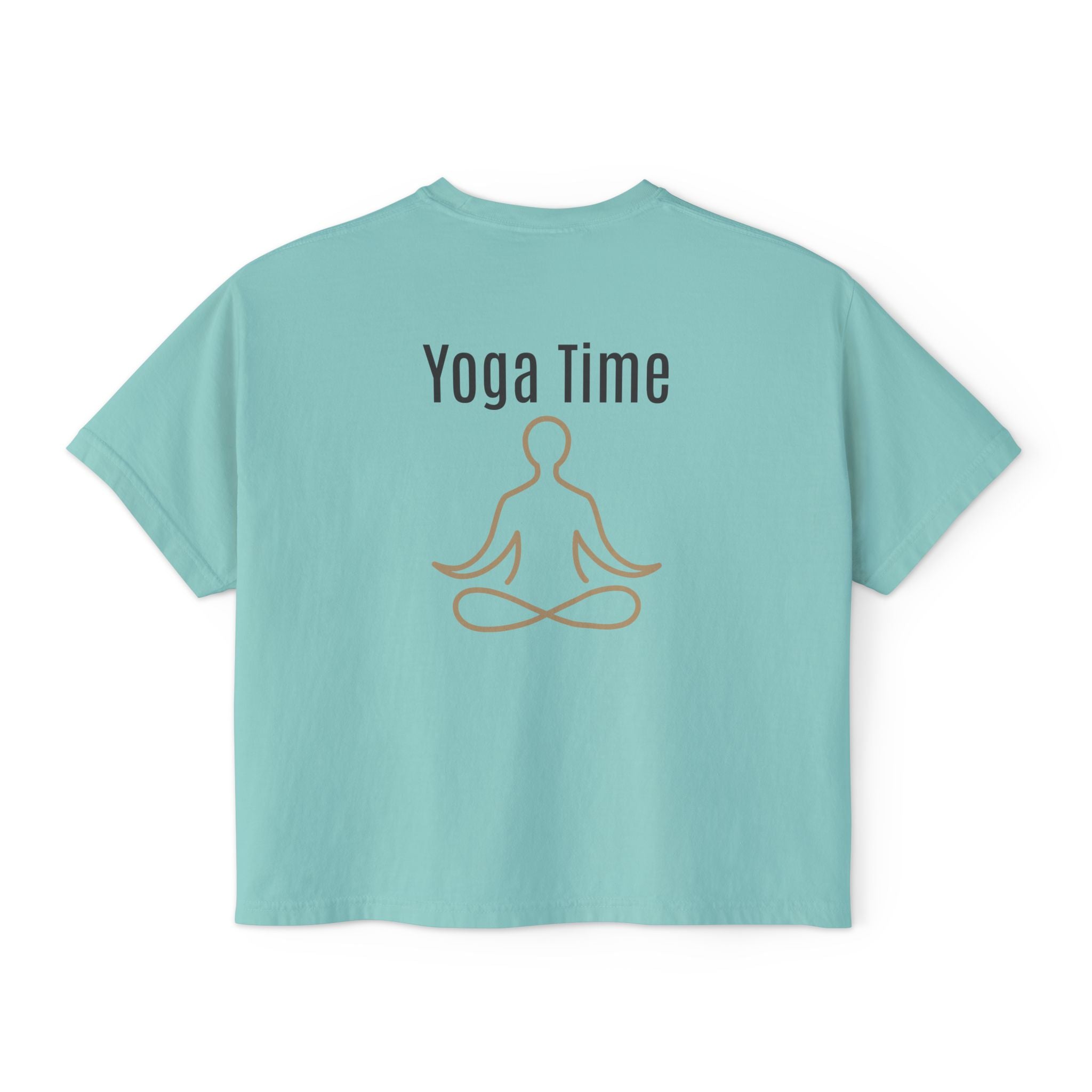 Yoga Time Boxy Tee  Lotus Graphic Women's Cropped T-Shirt