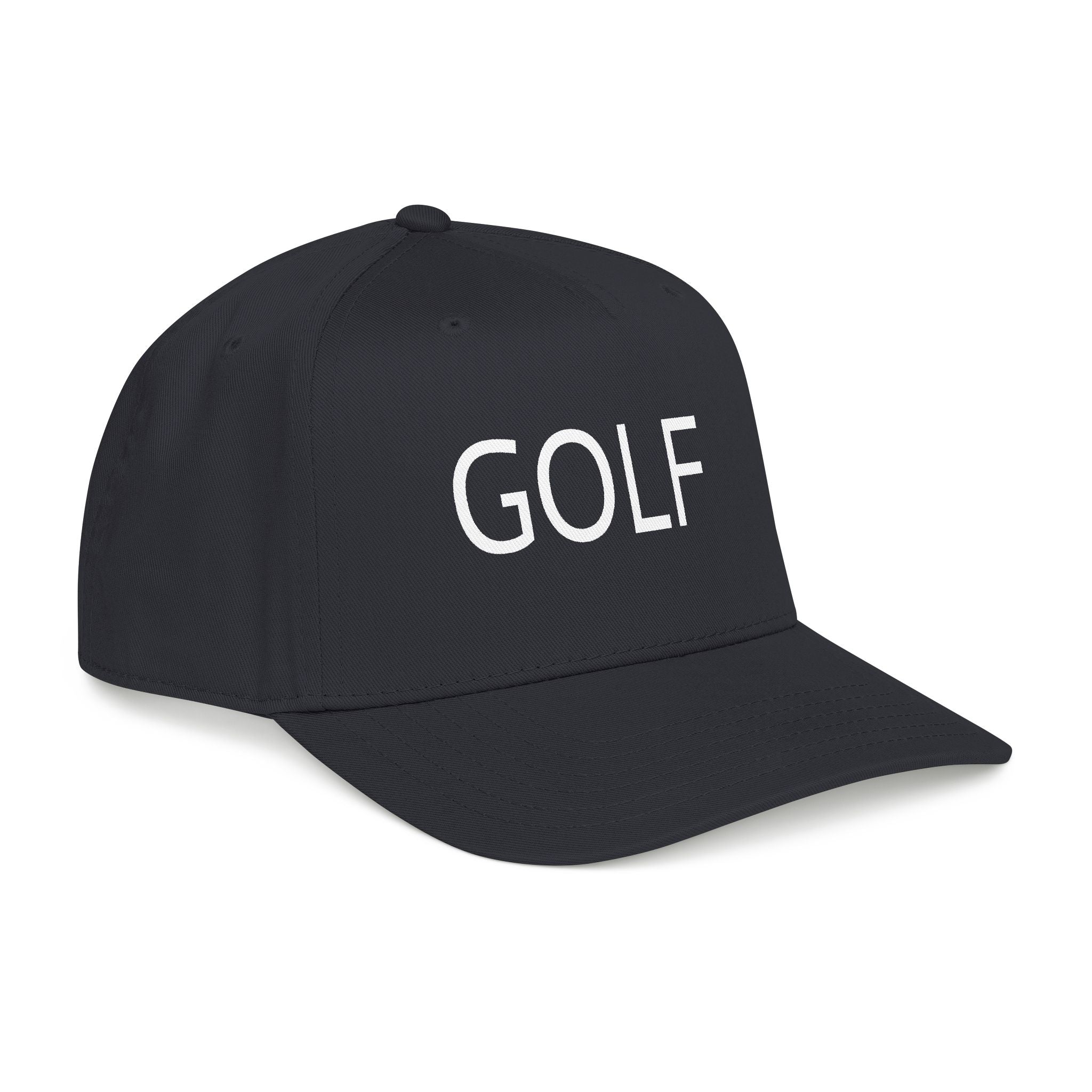 Golf Embroidered Mid Profile Cap — Classic Two-Tone Golf Hat