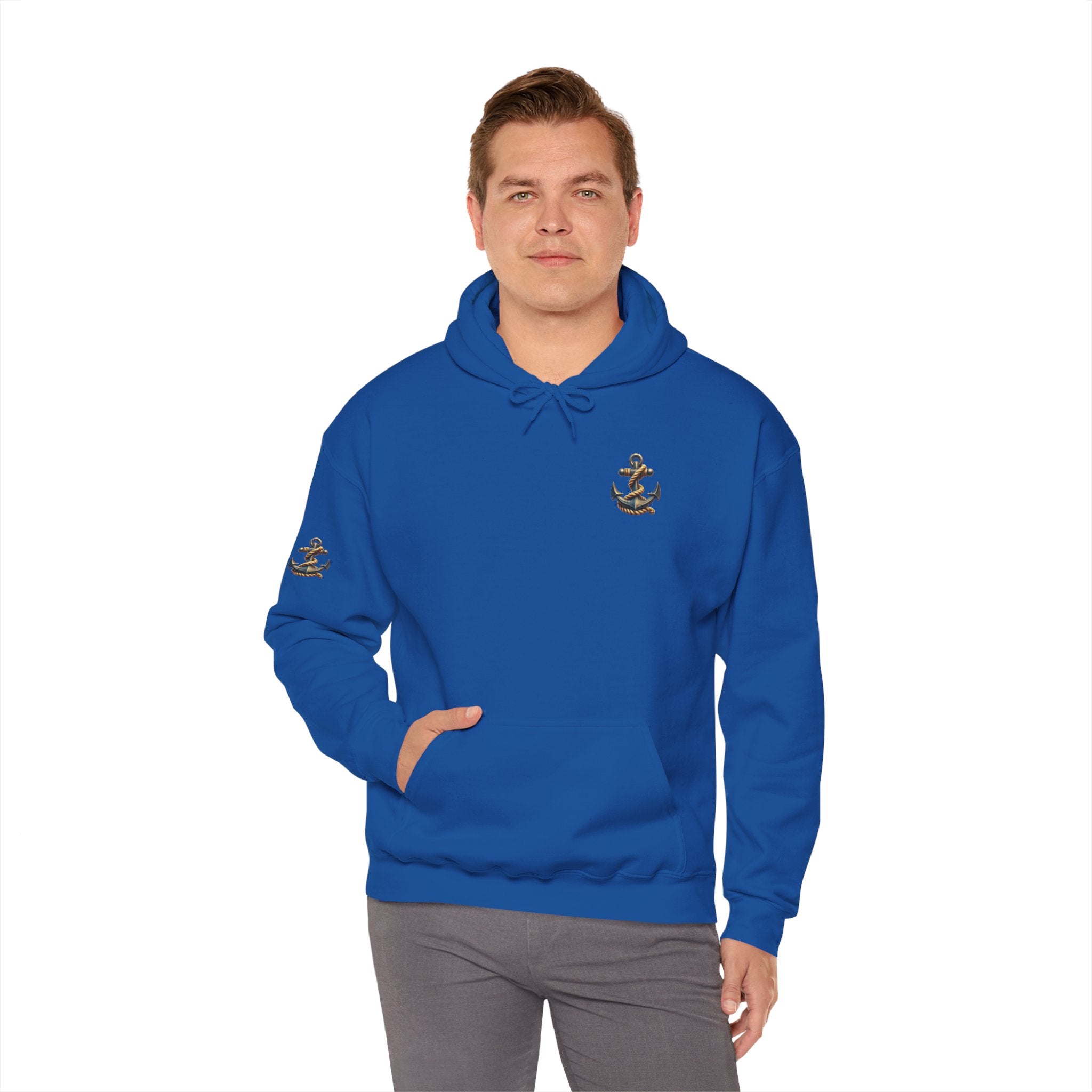 Pirate Skull Anchor Hoodie  Nautical Skull & Crossbones Pullover