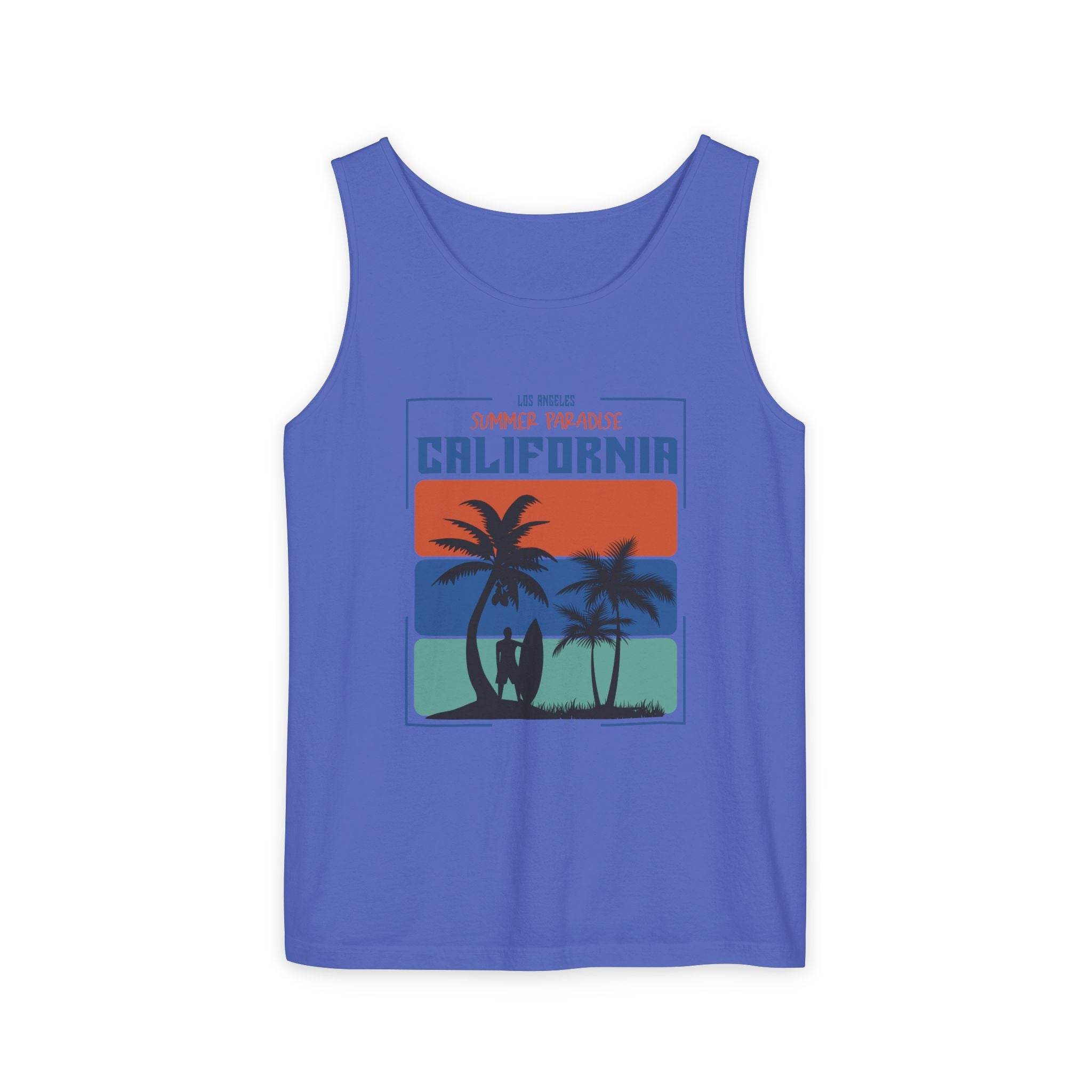 California Palm Sunset Tank Top Vintage Beach Graphic