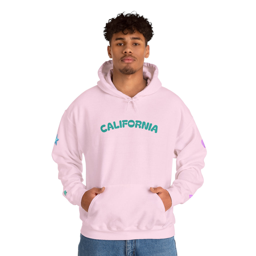 California Palm Tree Hoodie | Beach Island Graphic, Sleeve Icons