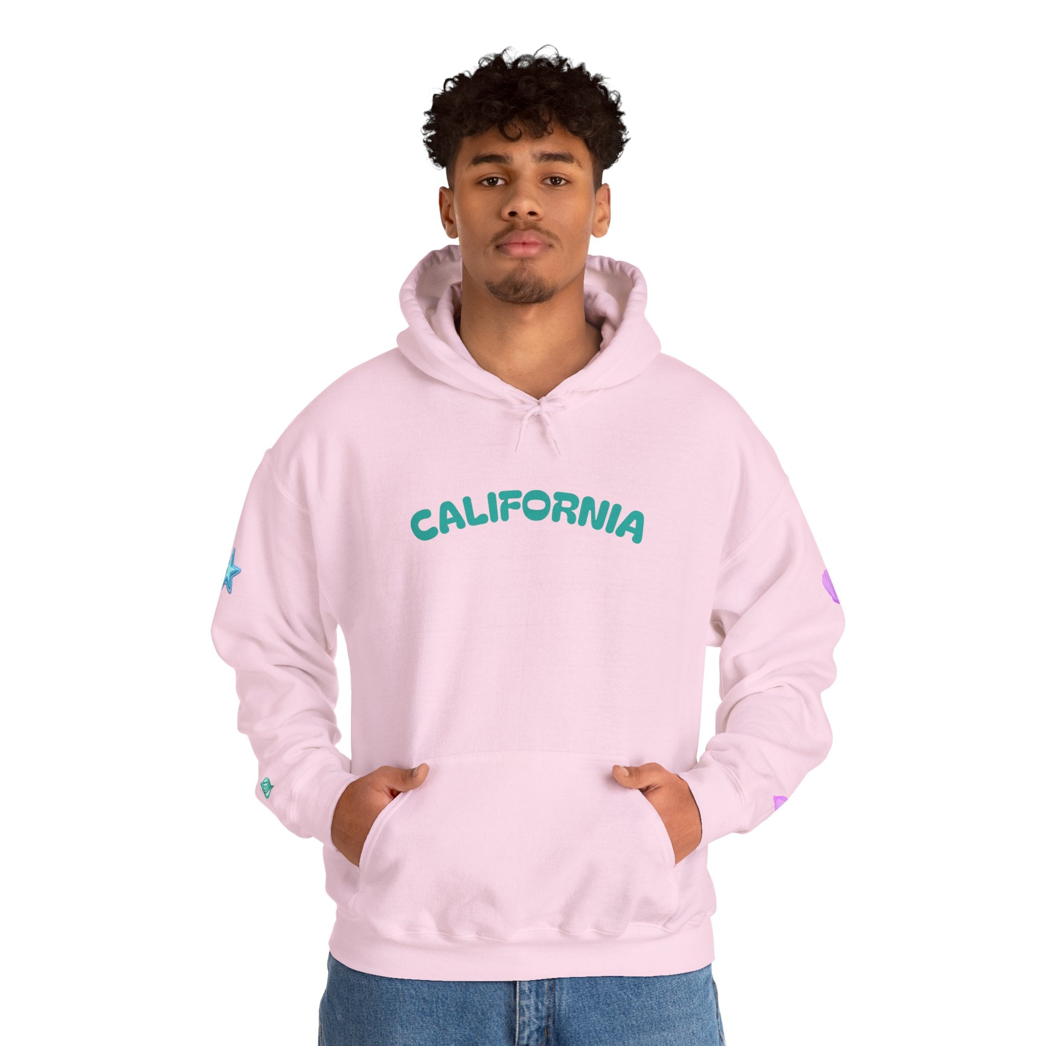 California Palm Tree Hoodie | Beach Island Graphic, Sleeve Icons