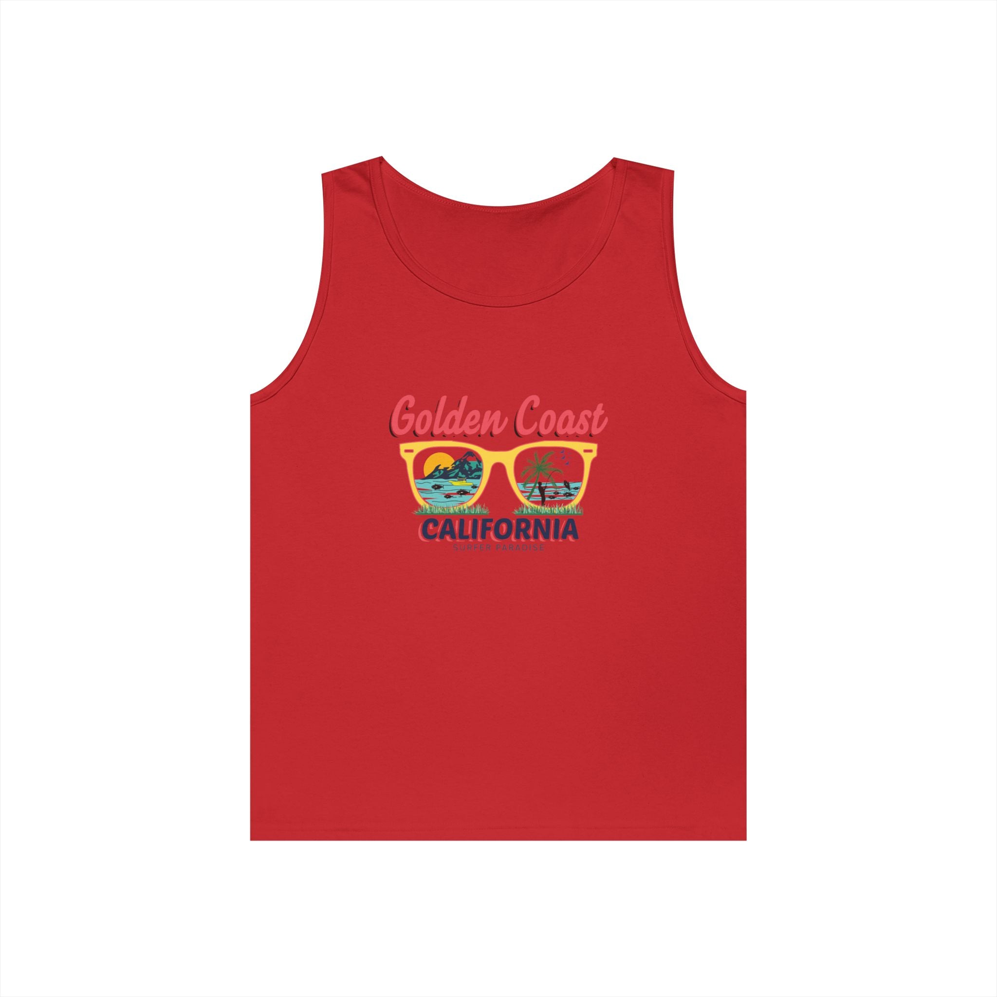 Golden Coast California Tank Top Vintage Beach Palm Graphic