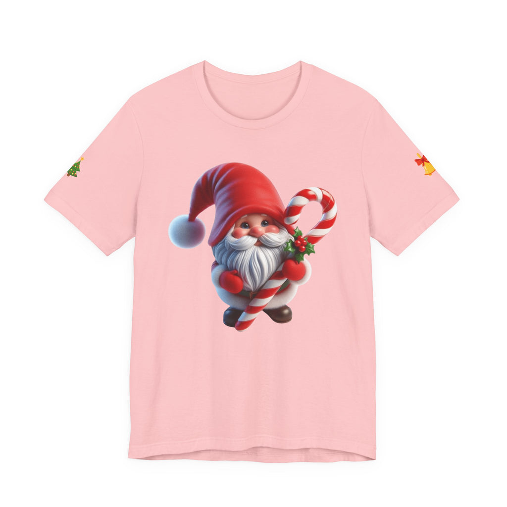 Candy Cane Gnome T-Shirt Christmas Santa Elf Tee