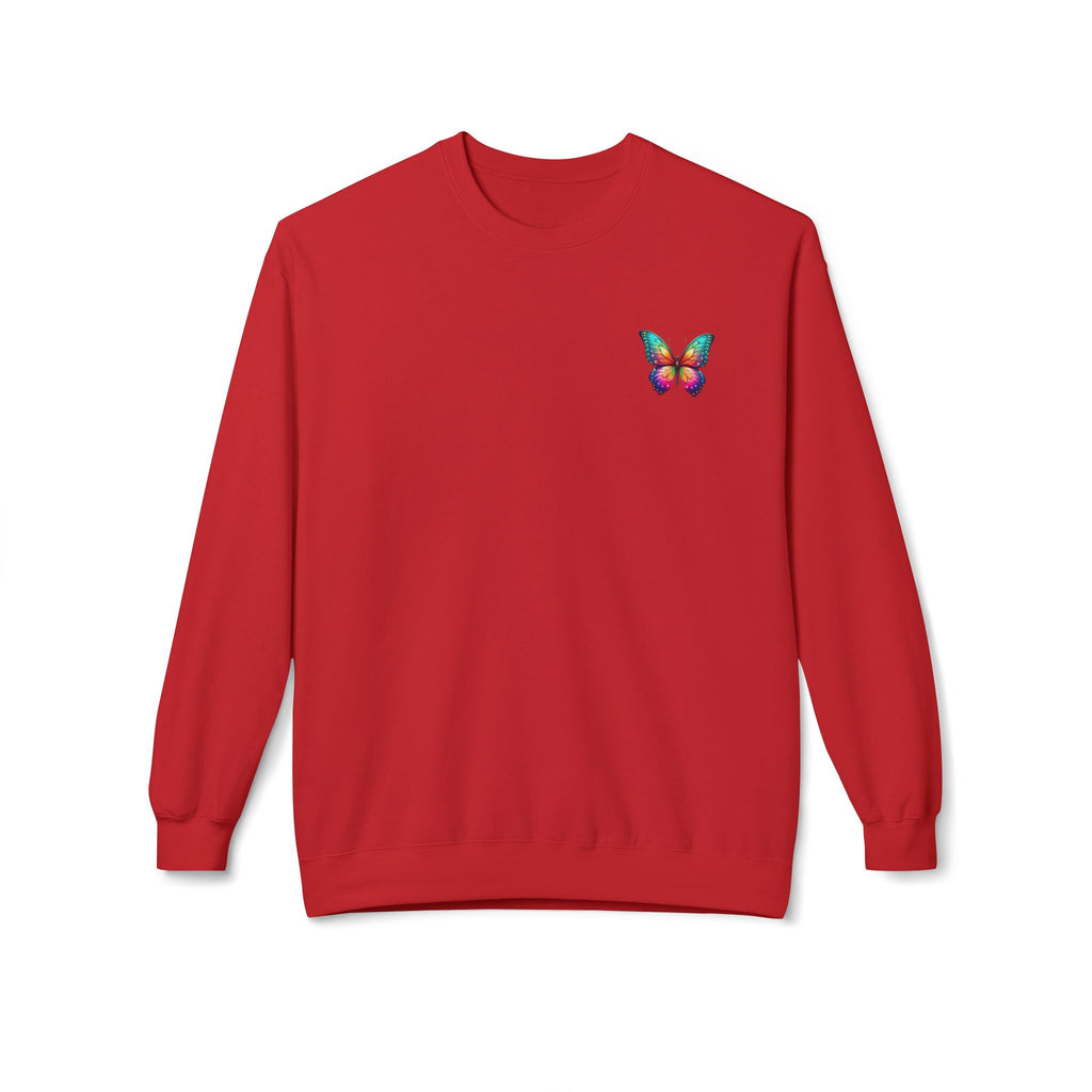 Rainbow Butterfly Sweatshirt | Colorful Monarch Wing Graphic