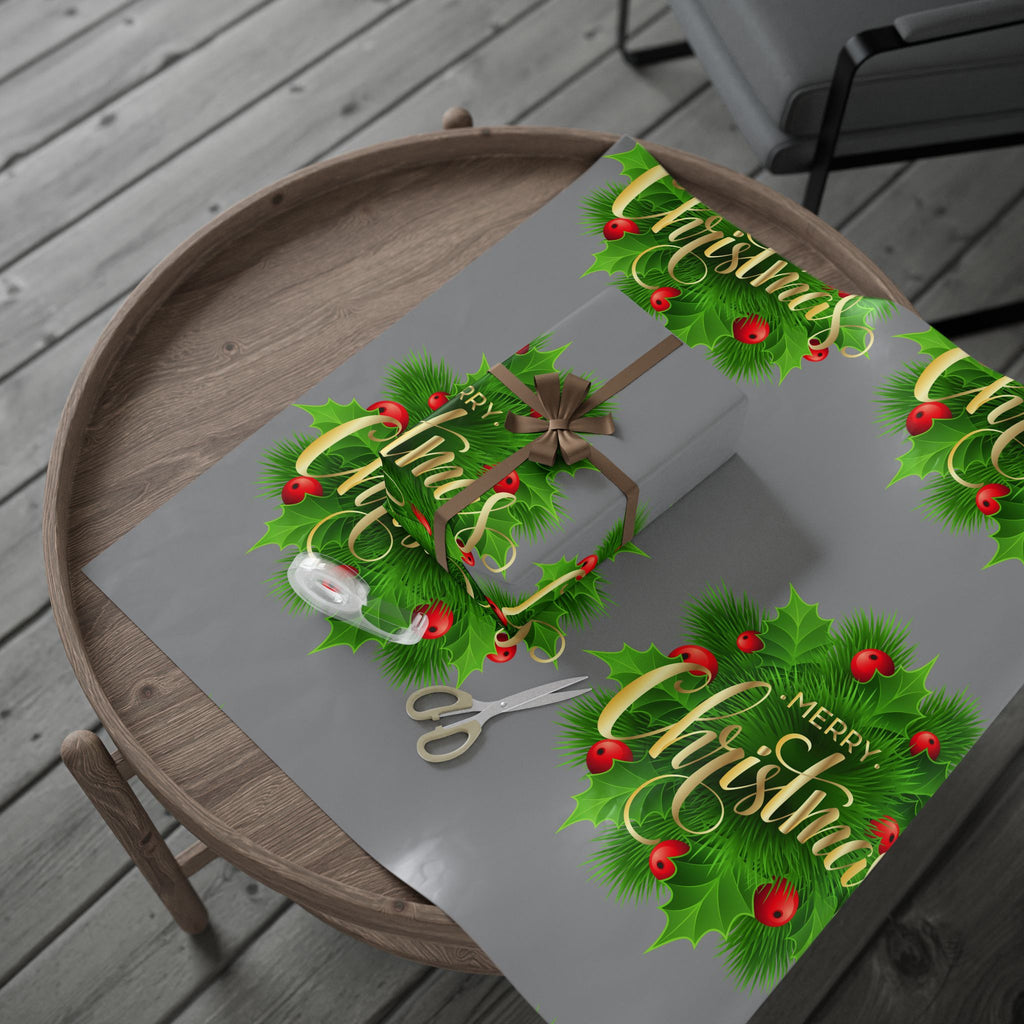 Holly & Berries Wrapping Paper  Holiday Gift Wrap Roll
