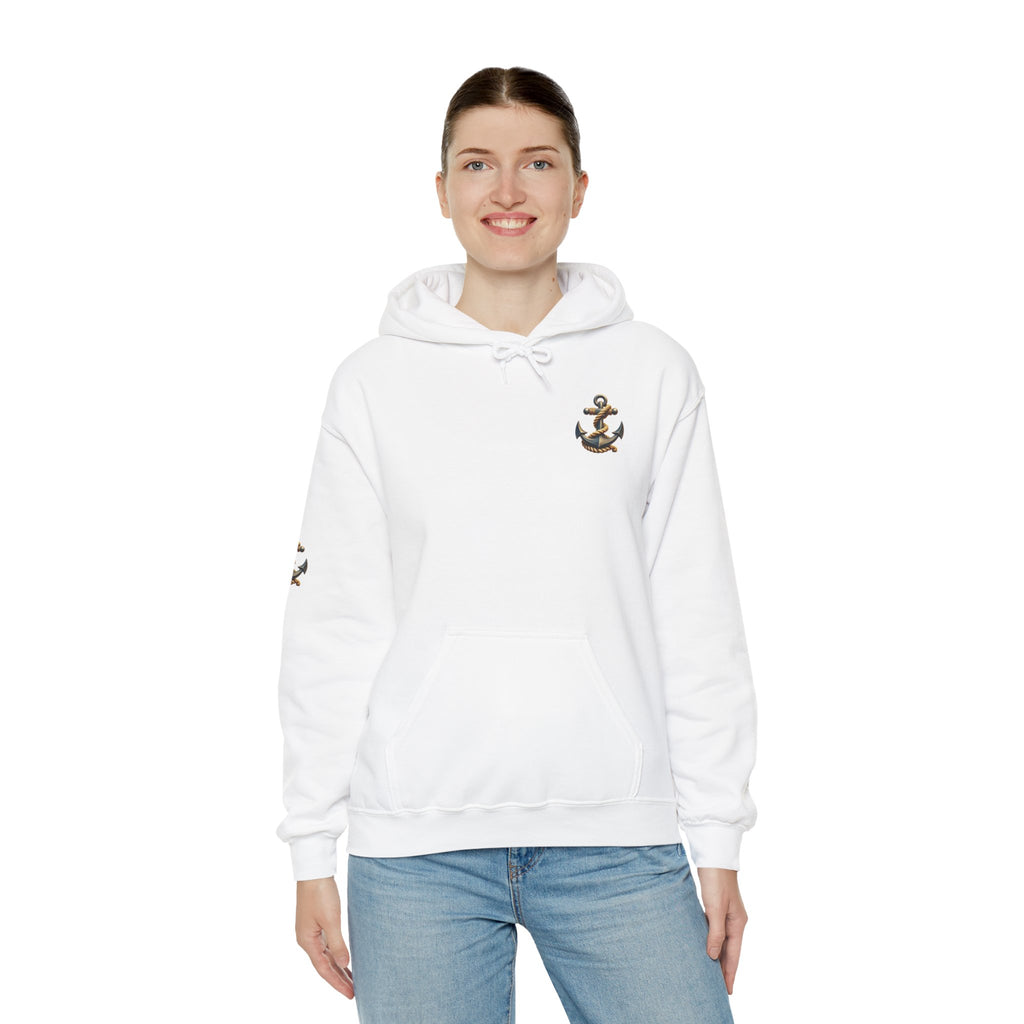 Pirate Skull Anchor Hoodie  Nautical Skull & Crossbones Pullover
