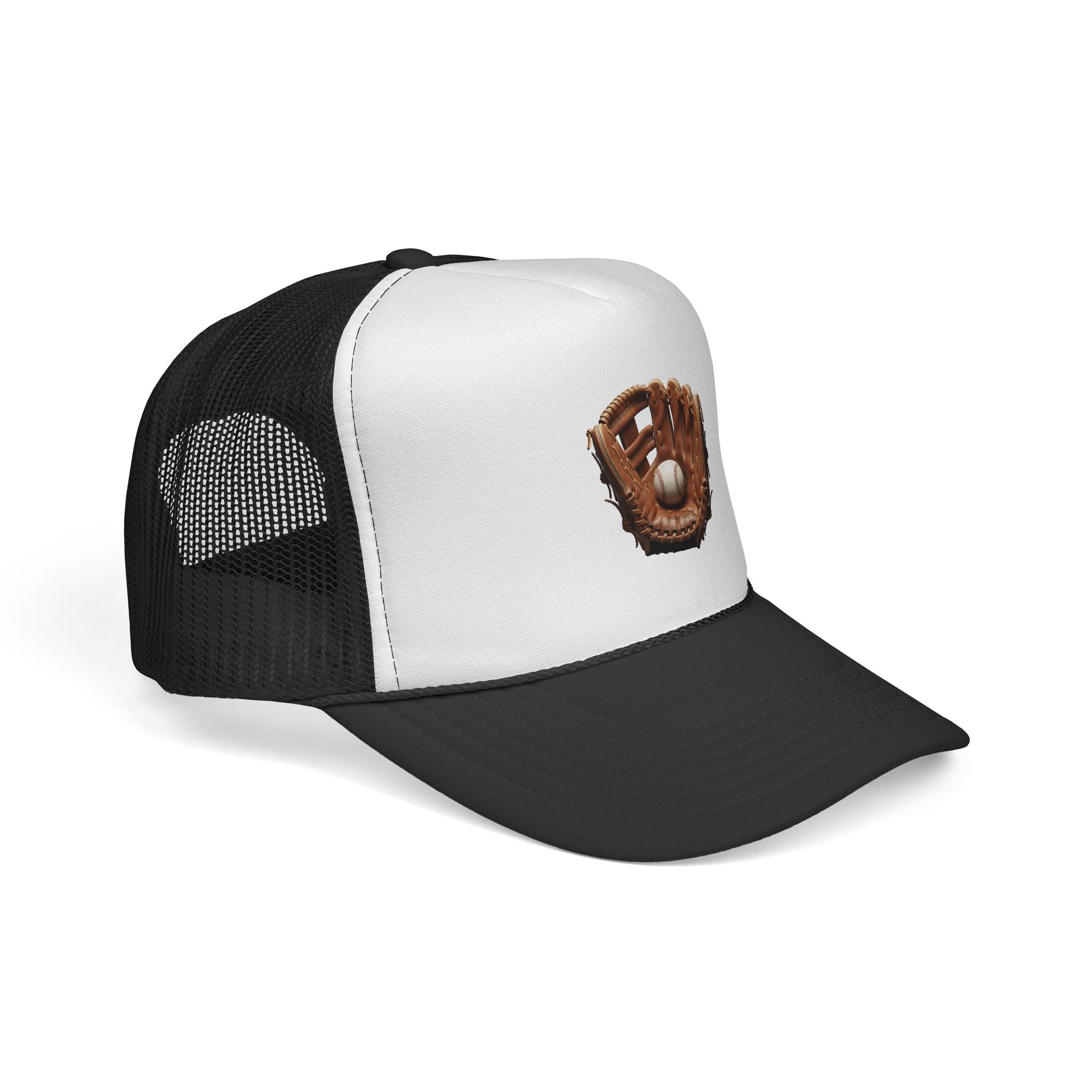 Baseball Glove Trucker Cap  Vintage Glove & Ball Mesh Hat