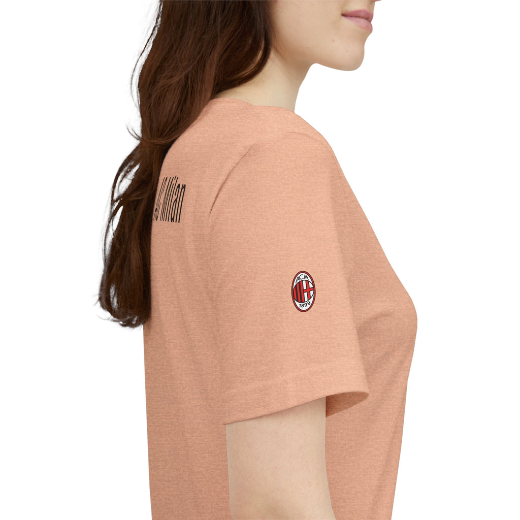 AC Milan Crest T-Shirt Minimal Soccer Tee with 'AC Milan' Back Print