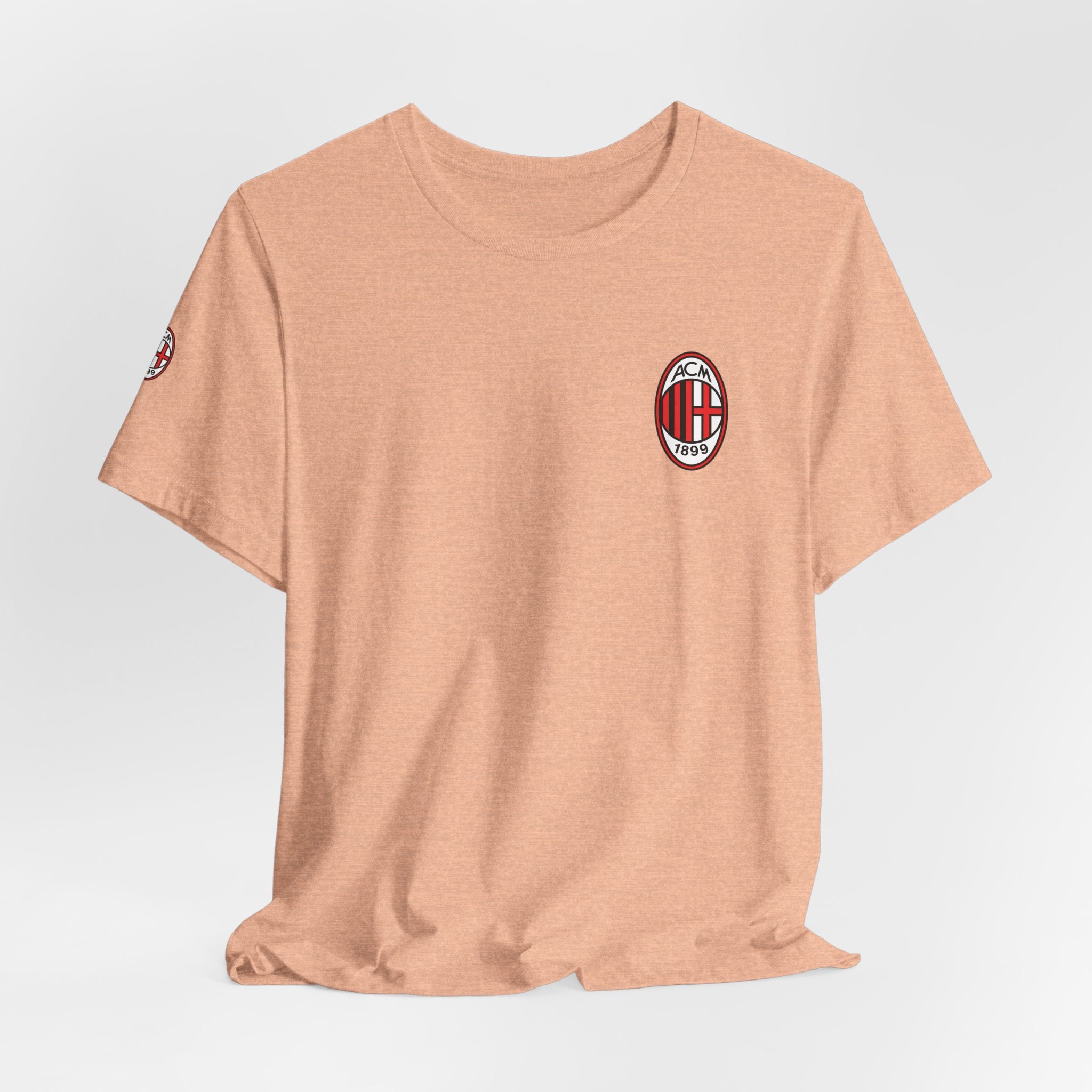AC Milan Crest T-Shirt Minimal Soccer Tee with 'AC Milan' Back Print