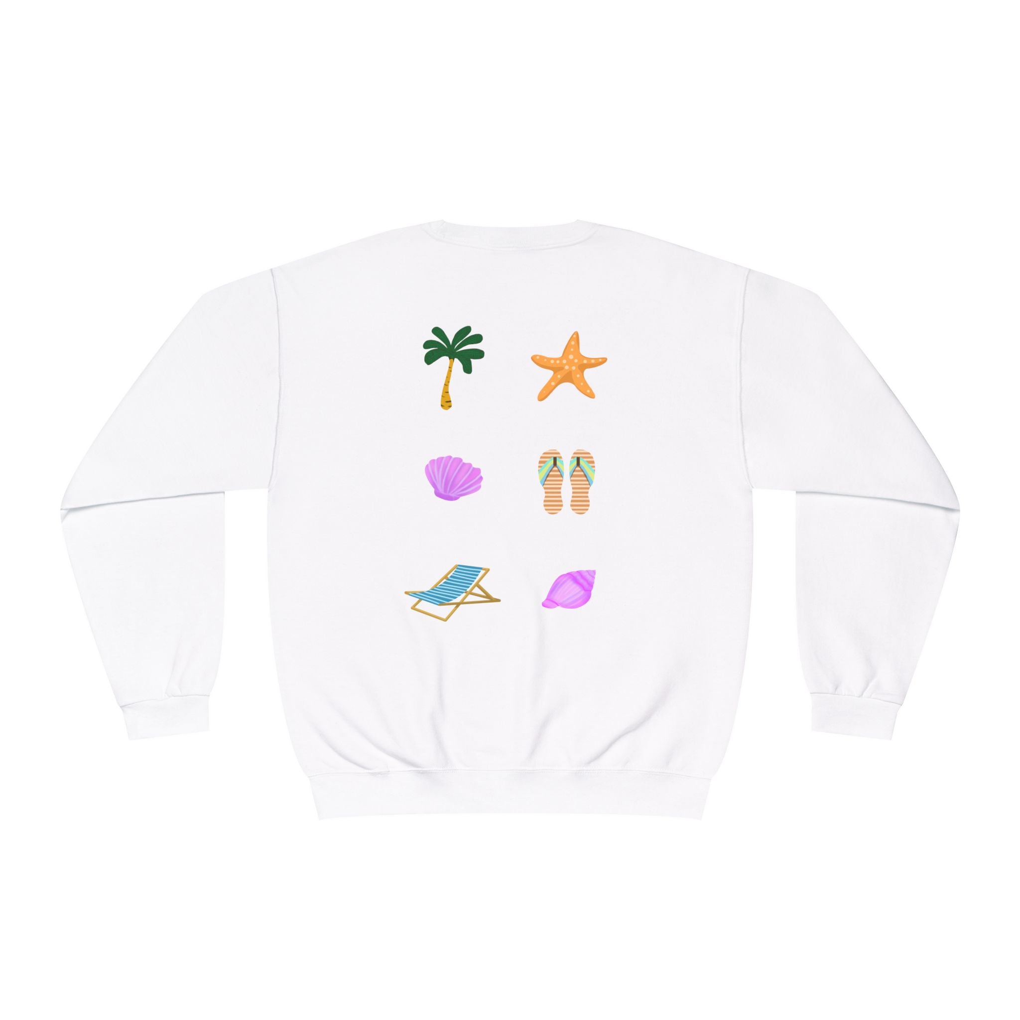 Tropical Beach Icons Sweatshirt Hummingbird Chest