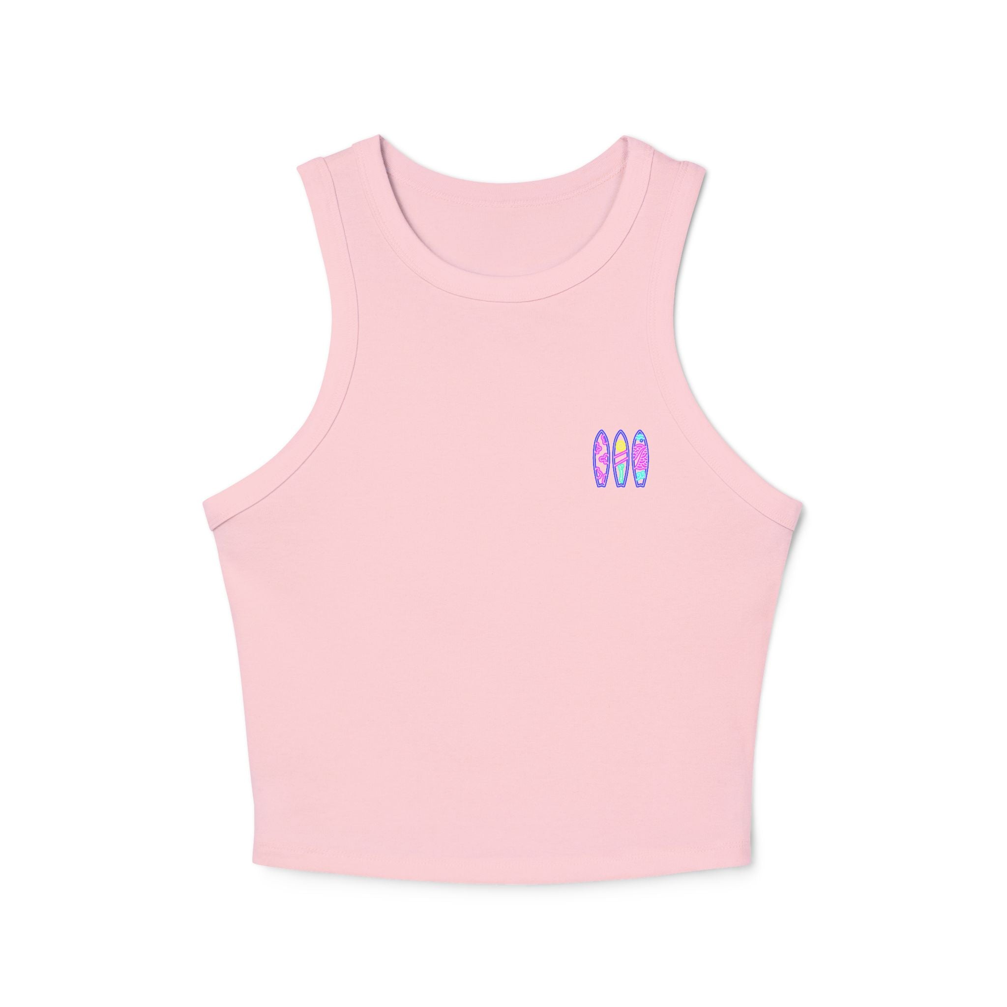 Surfboard Graphic Racer Tank Top — "Miami" Cute Beach Vibes