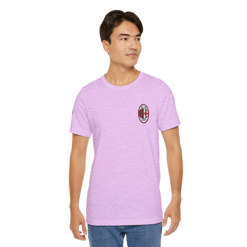 AC Milan Crest T-Shirt Minimal Soccer Tee with 'AC Milan' Back Print