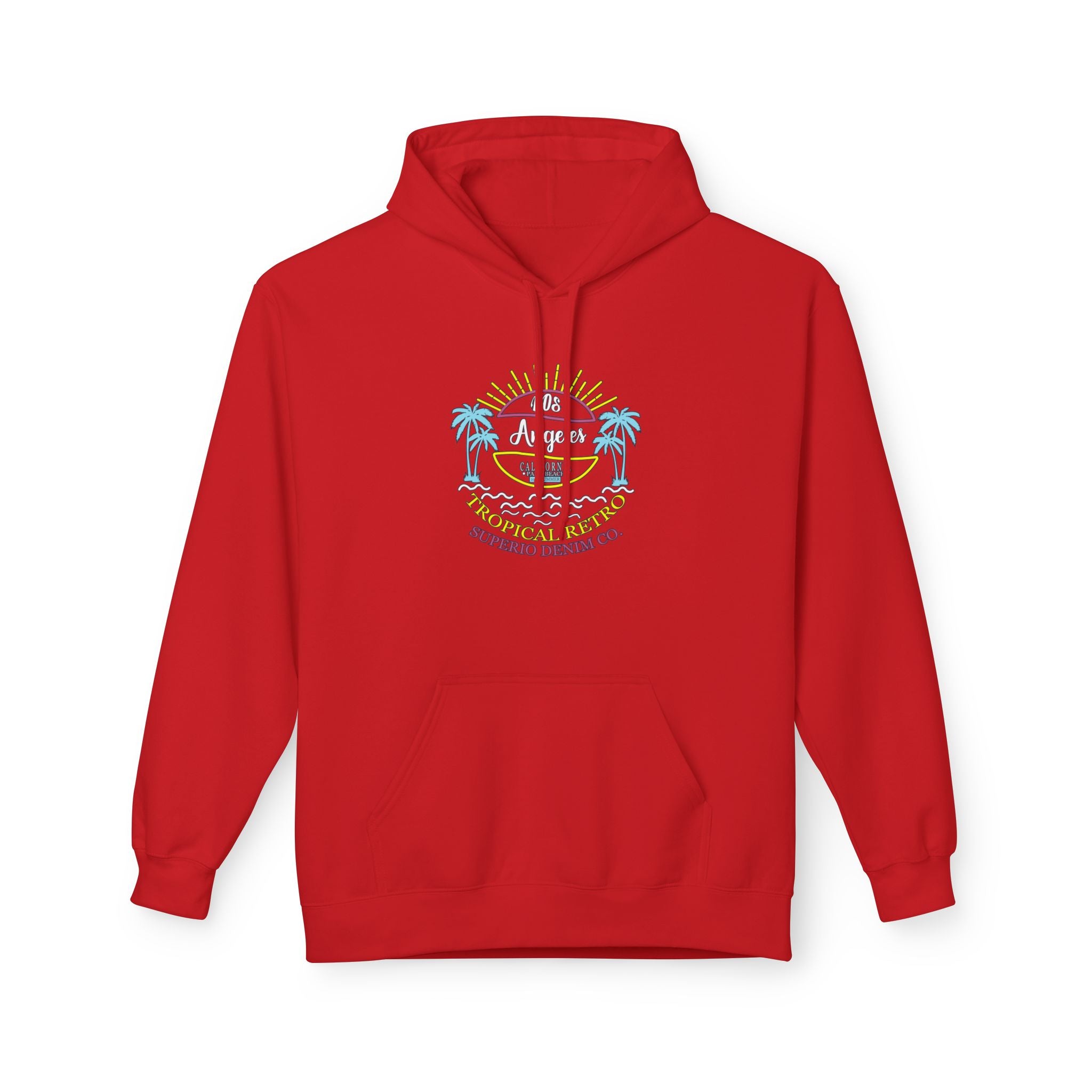 Surf Vibes Hoodie Coastal Palms & Sunset Graphic