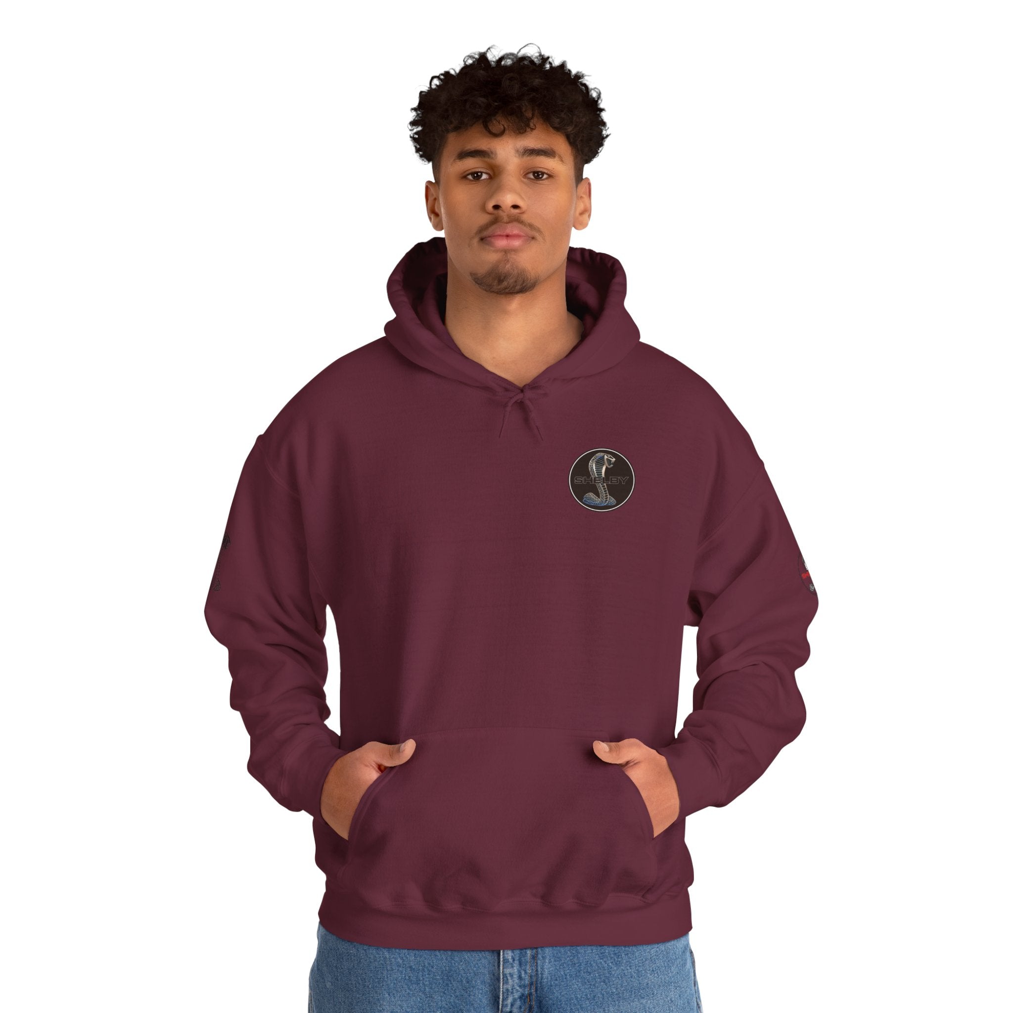 Classic Mustang Hoodie  Vintage Blue Pony Car Pullover