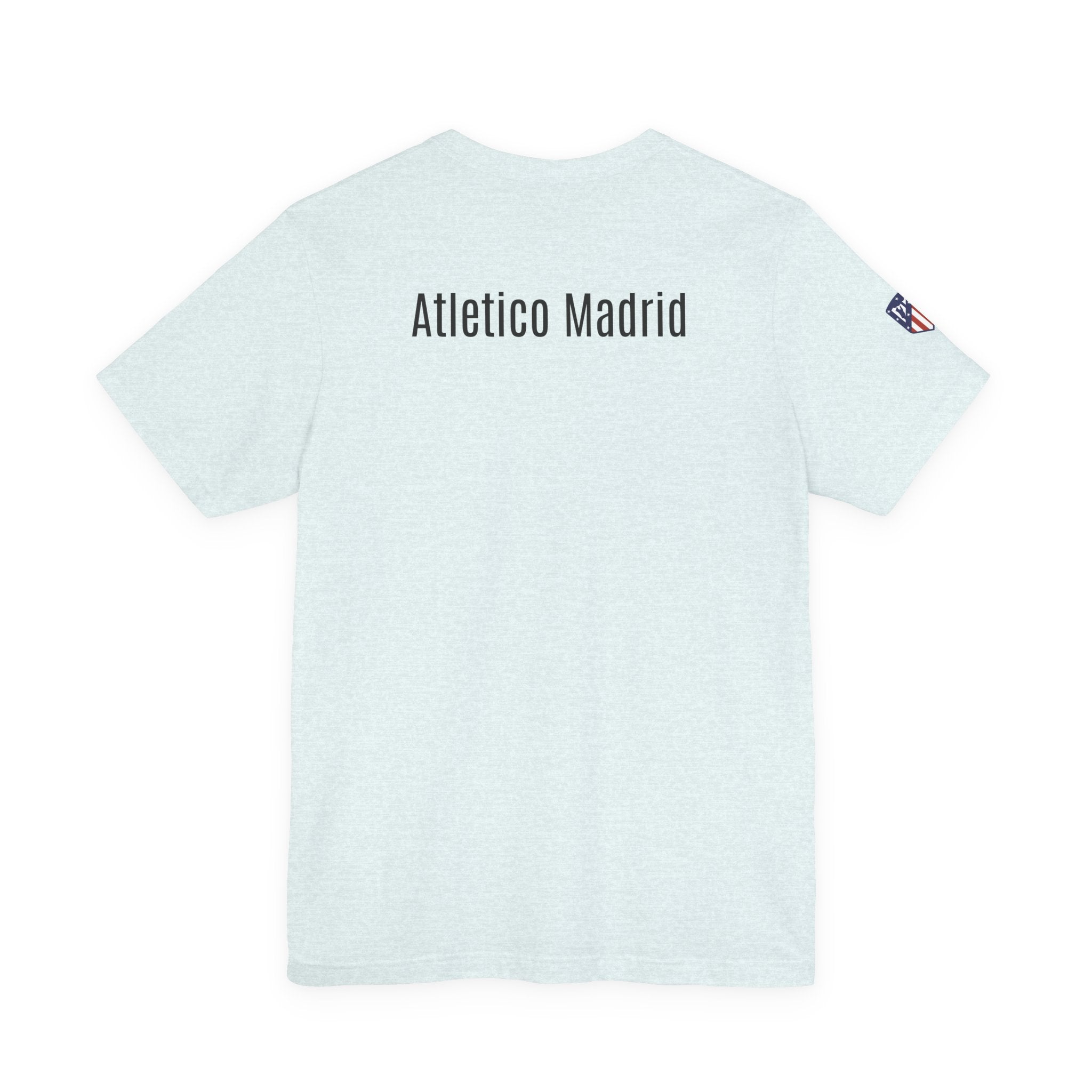 Atletico Madrid Shield T-Shirt Front Chest & Sleeve Logo Soccer Tee