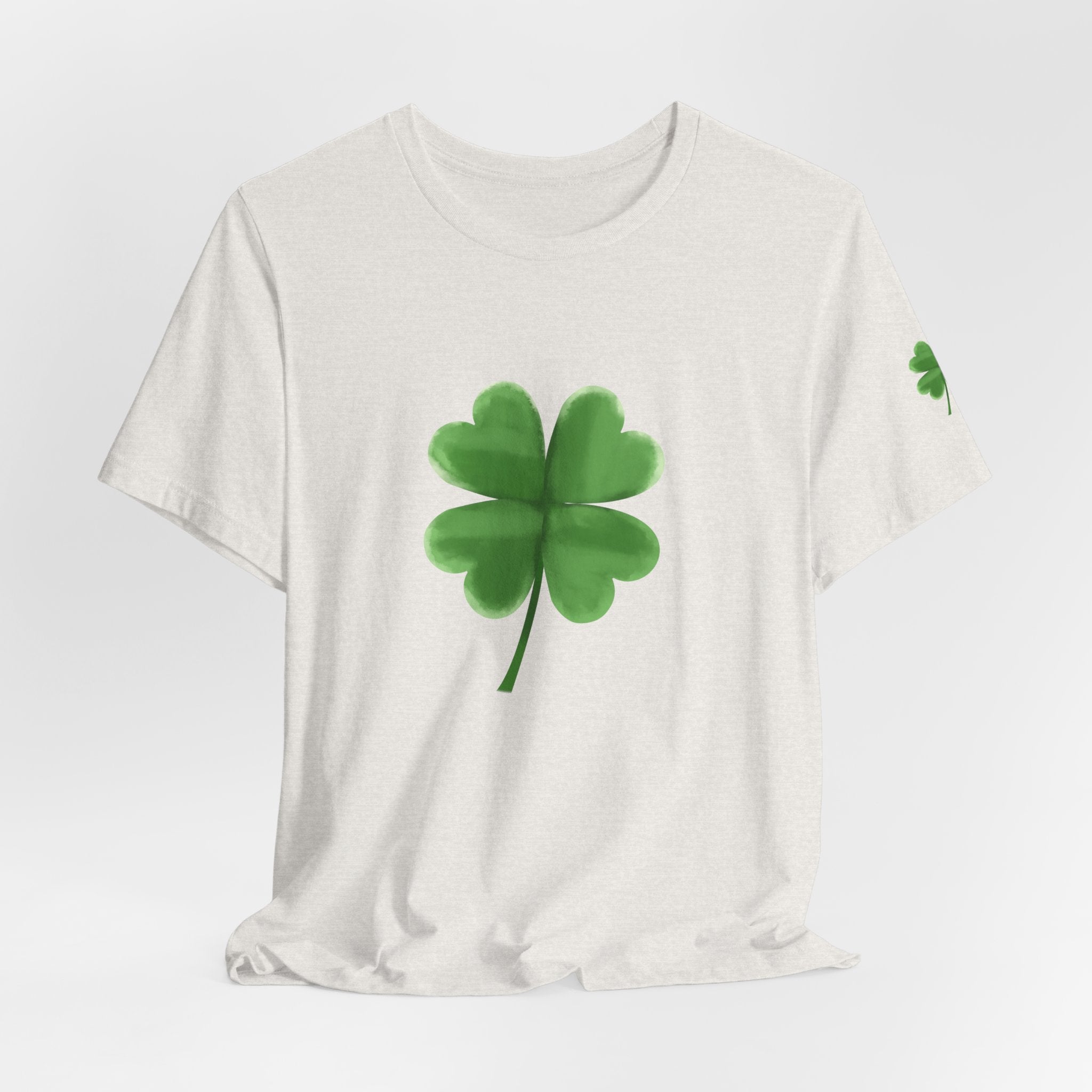 Green Four-Leaf Clover T-Shirt  Lucky Shamrock Tee