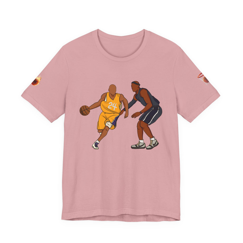 Basketball Players Tee Dribble Defender Court Illustration
