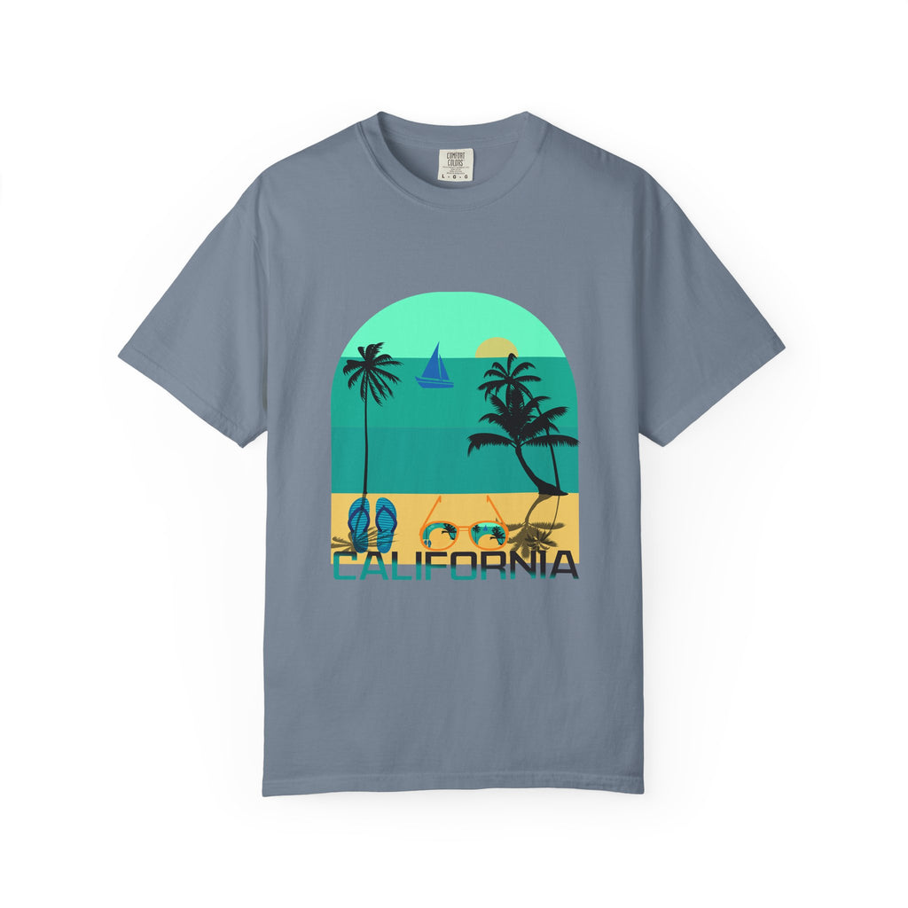 California Beach Surf T-Shirt  Retro Palm Trees & ‘SURFING’ Graphic