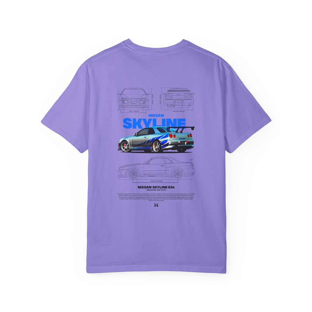 Nissan Skyline R34 Car T-shirt Vintage JDM Racing Tee