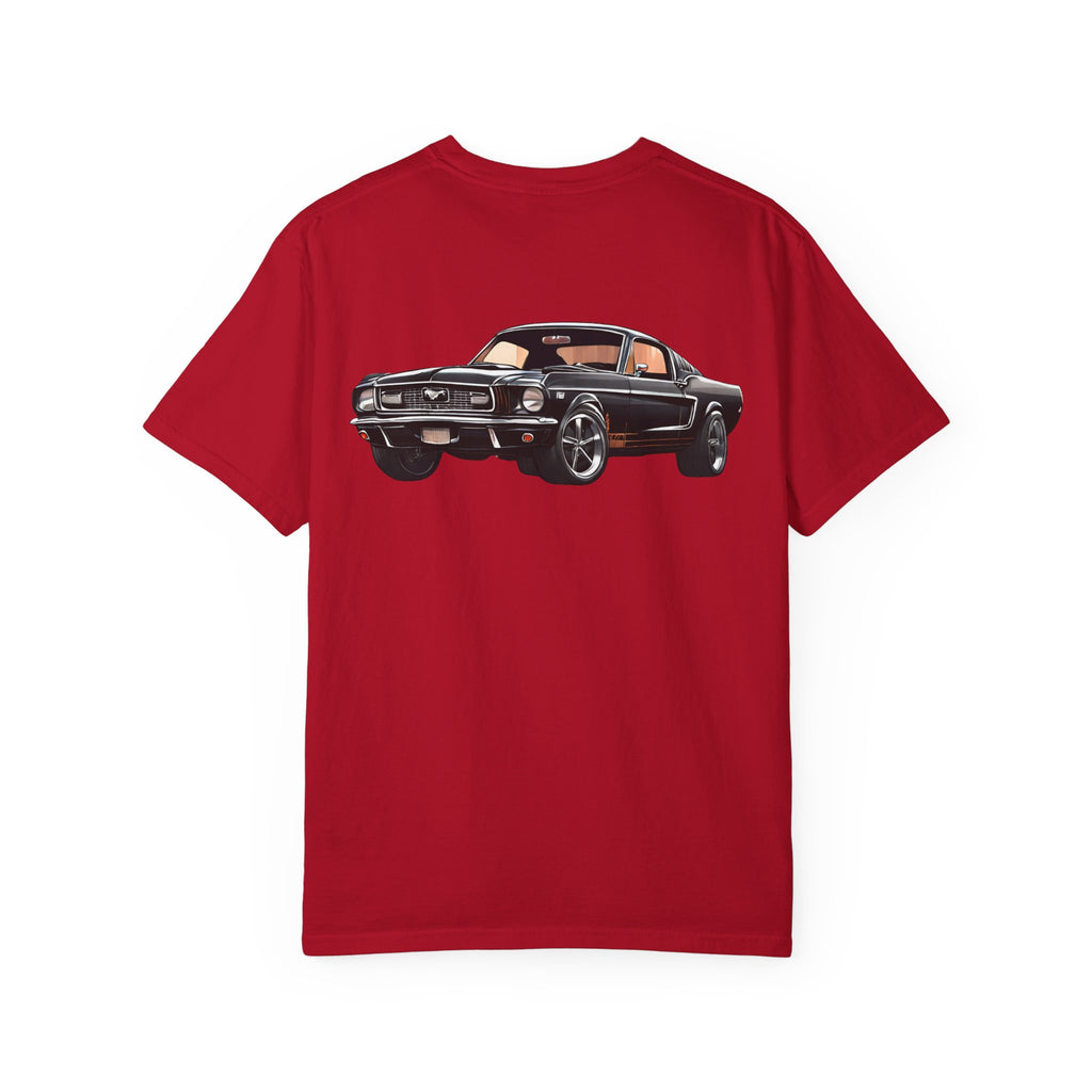 Classic Muscle Car T-Shirt | Vintage Black Mustang Illustration