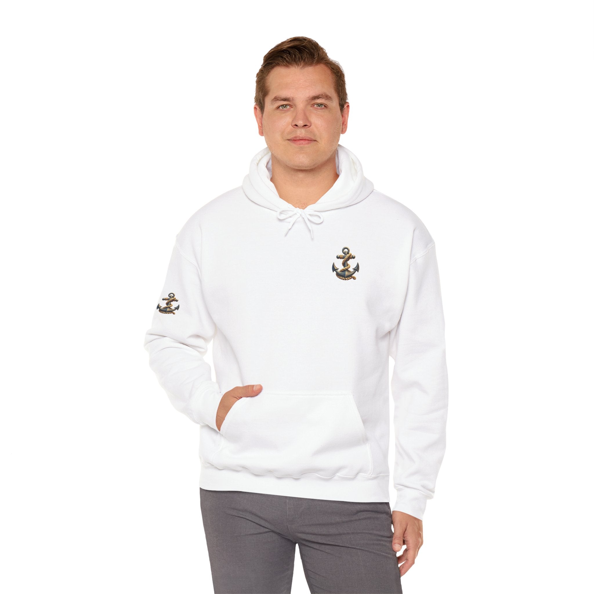 Pirate Skull Anchor Hoodie  Nautical Skull & Crossbones Pullover