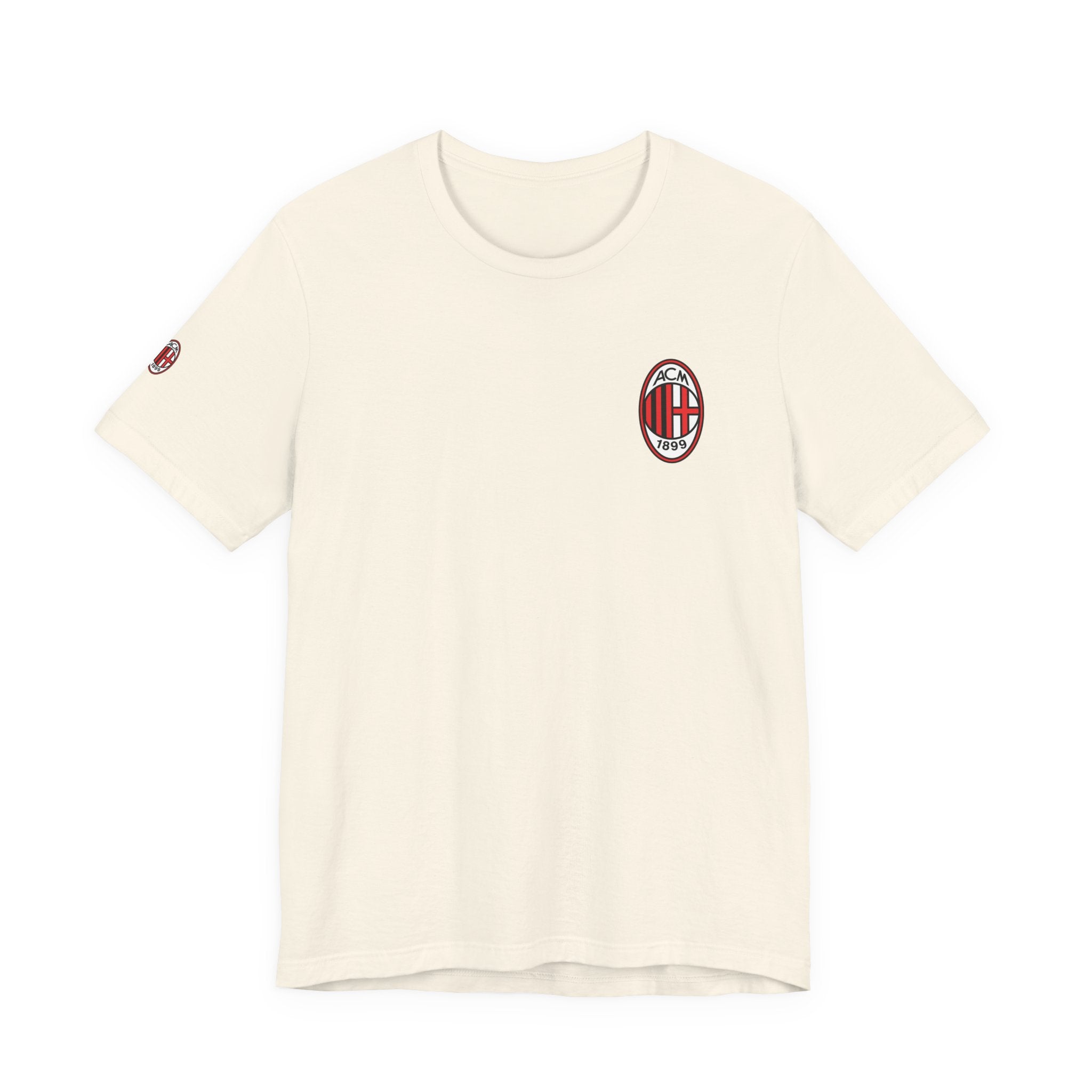 AC Milan Crest T-Shirt Minimal Soccer Tee with 'AC Milan' Back Print