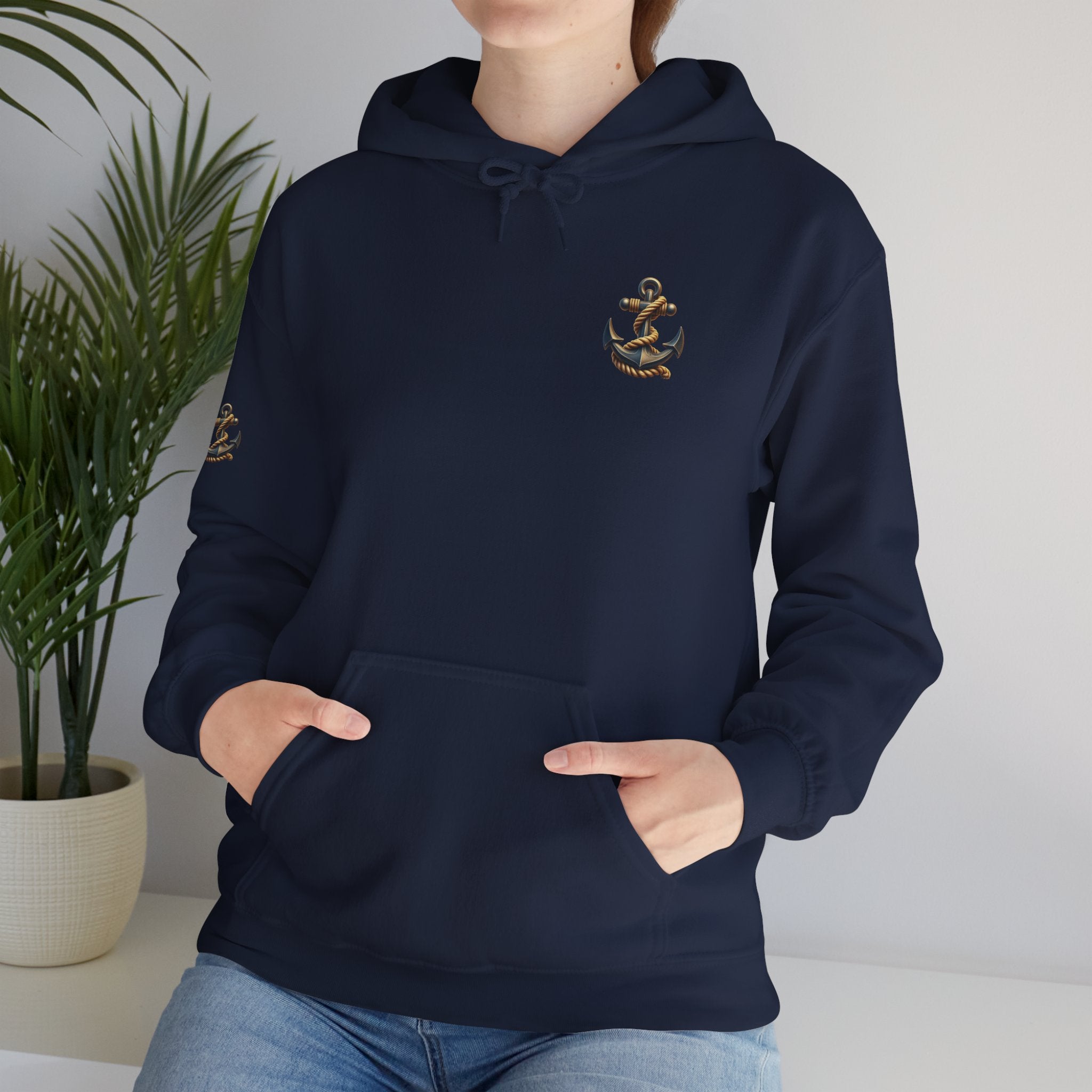 Pirate Skull Anchor Hoodie  Nautical Skull & Crossbones Pullover