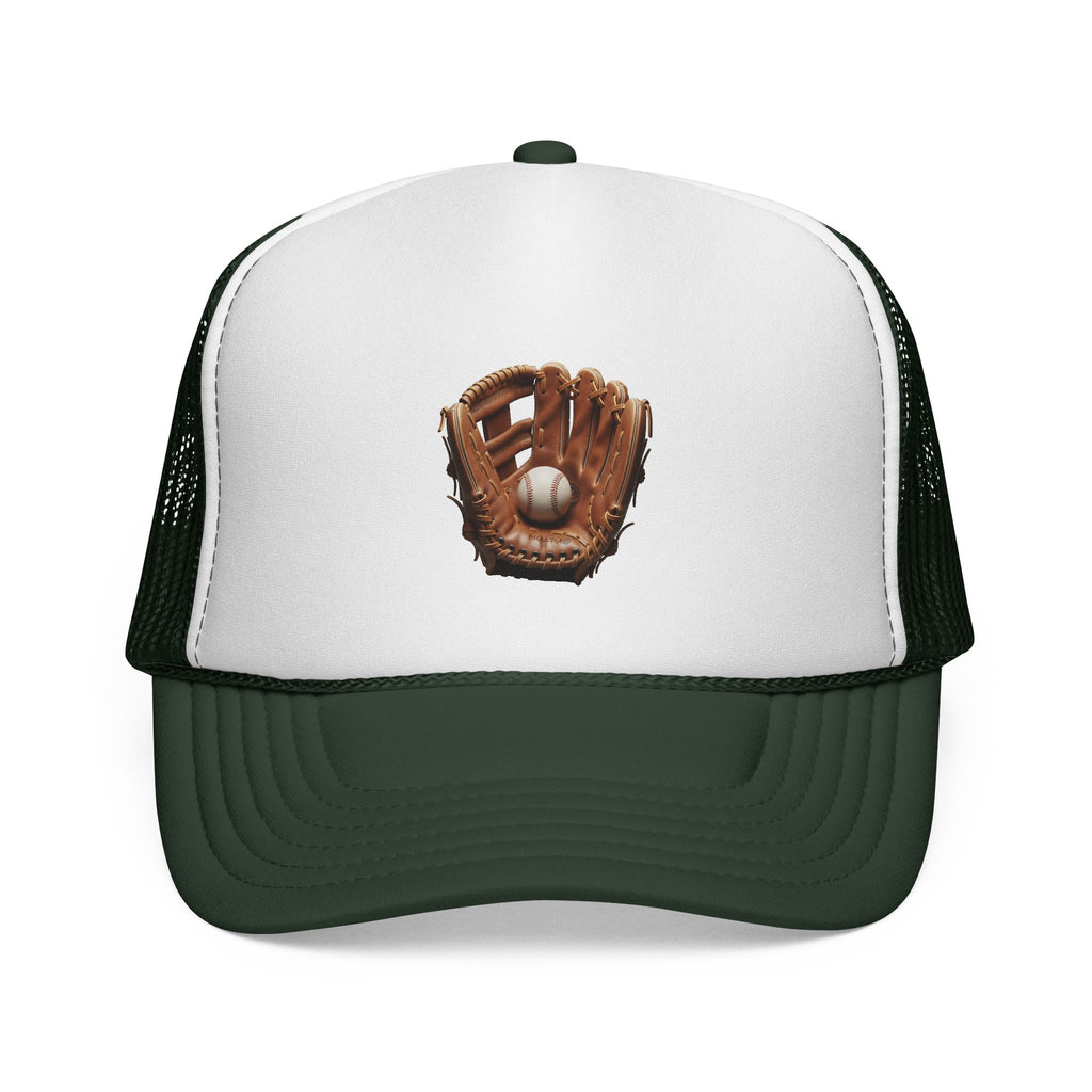 Baseball Glove Trucker Cap  Vintage Glove & Ball Mesh Hat