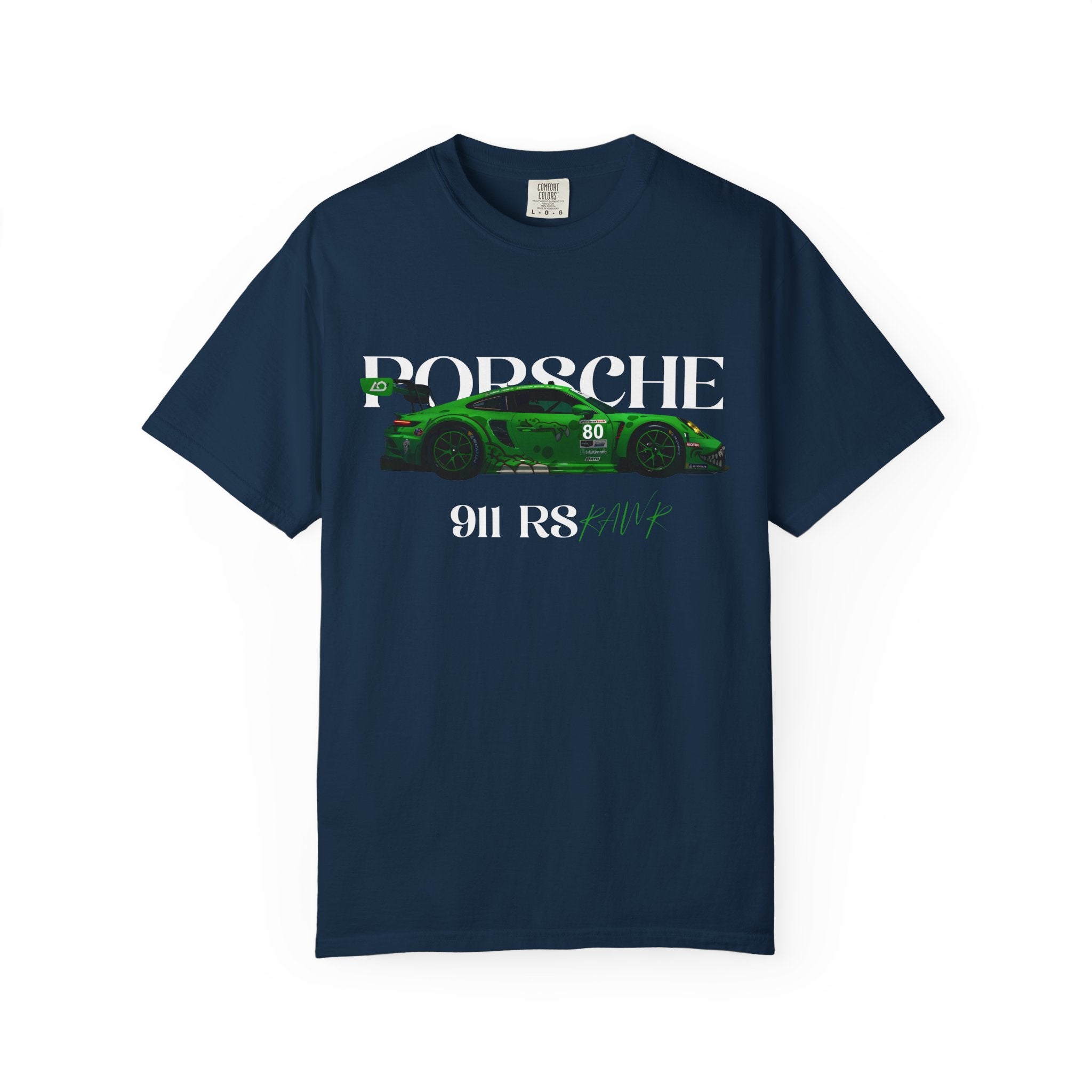 Porsche 911 RS Racing Tee  Green GT Car Graphic T-Shirt